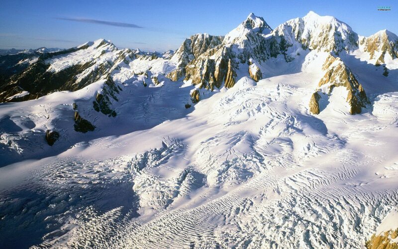 snow-covered mountain peaks