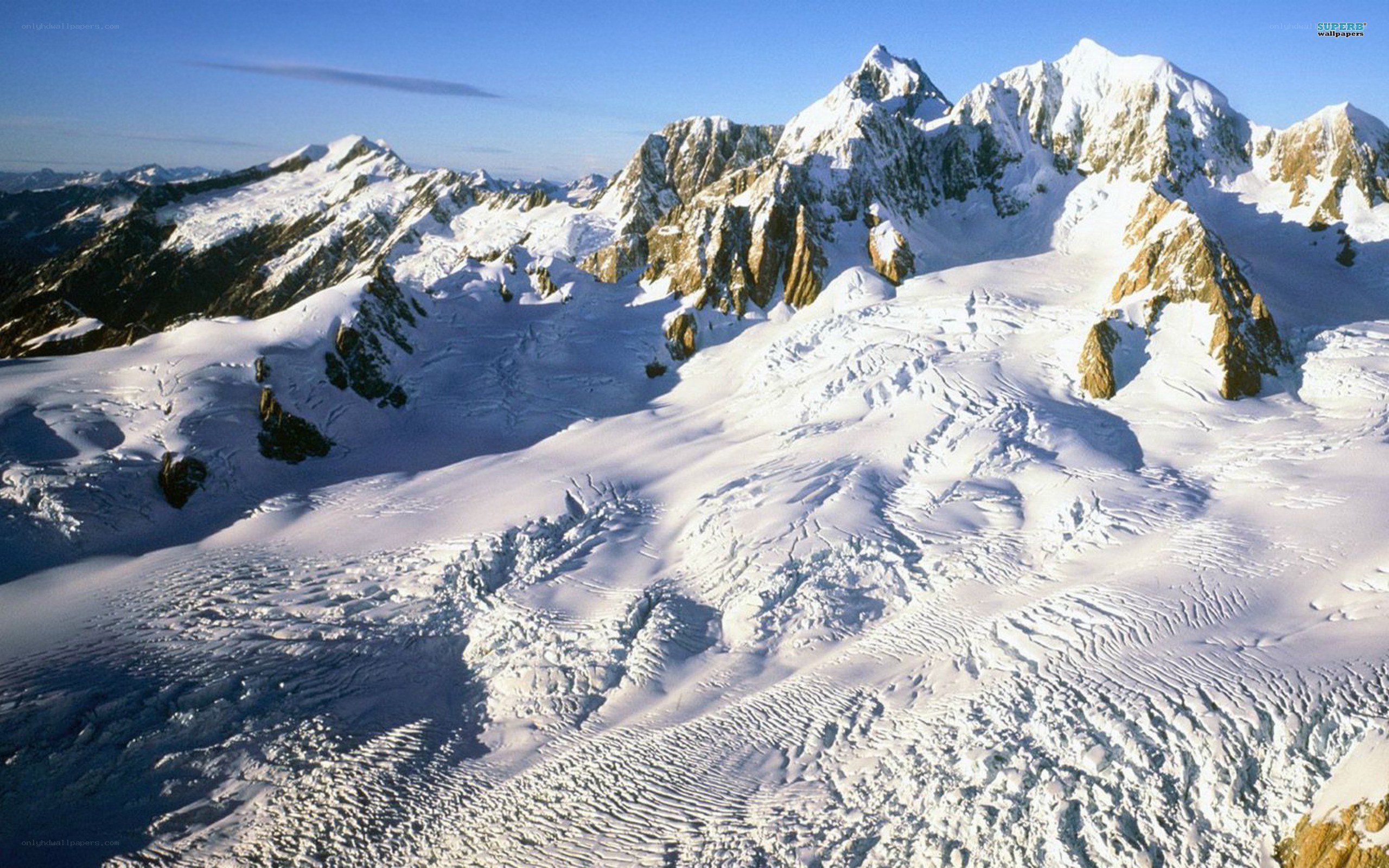 snow-covered mountain peaks