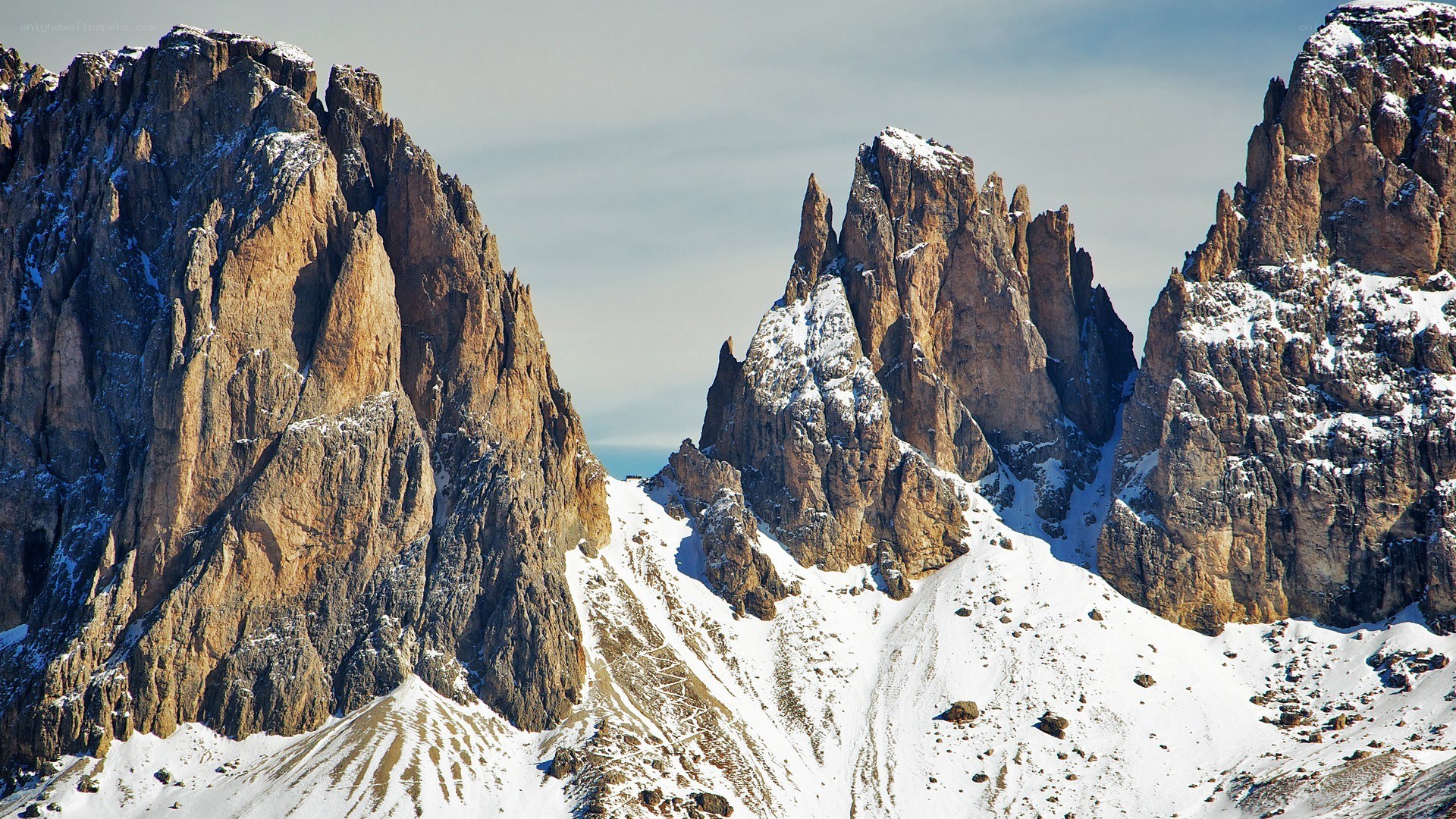 snow-covered mountain peaks