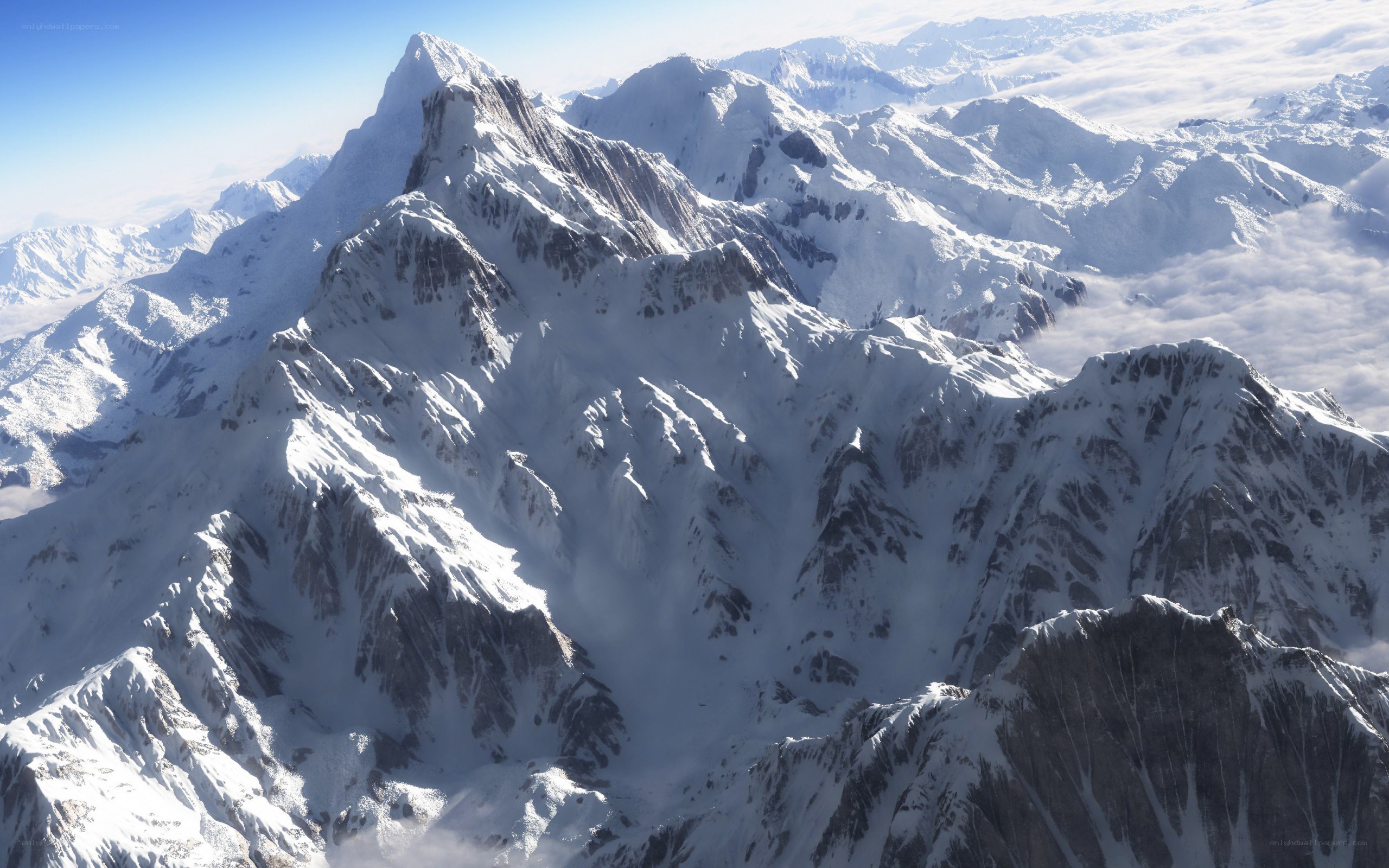 snow-covered mountain peaks
