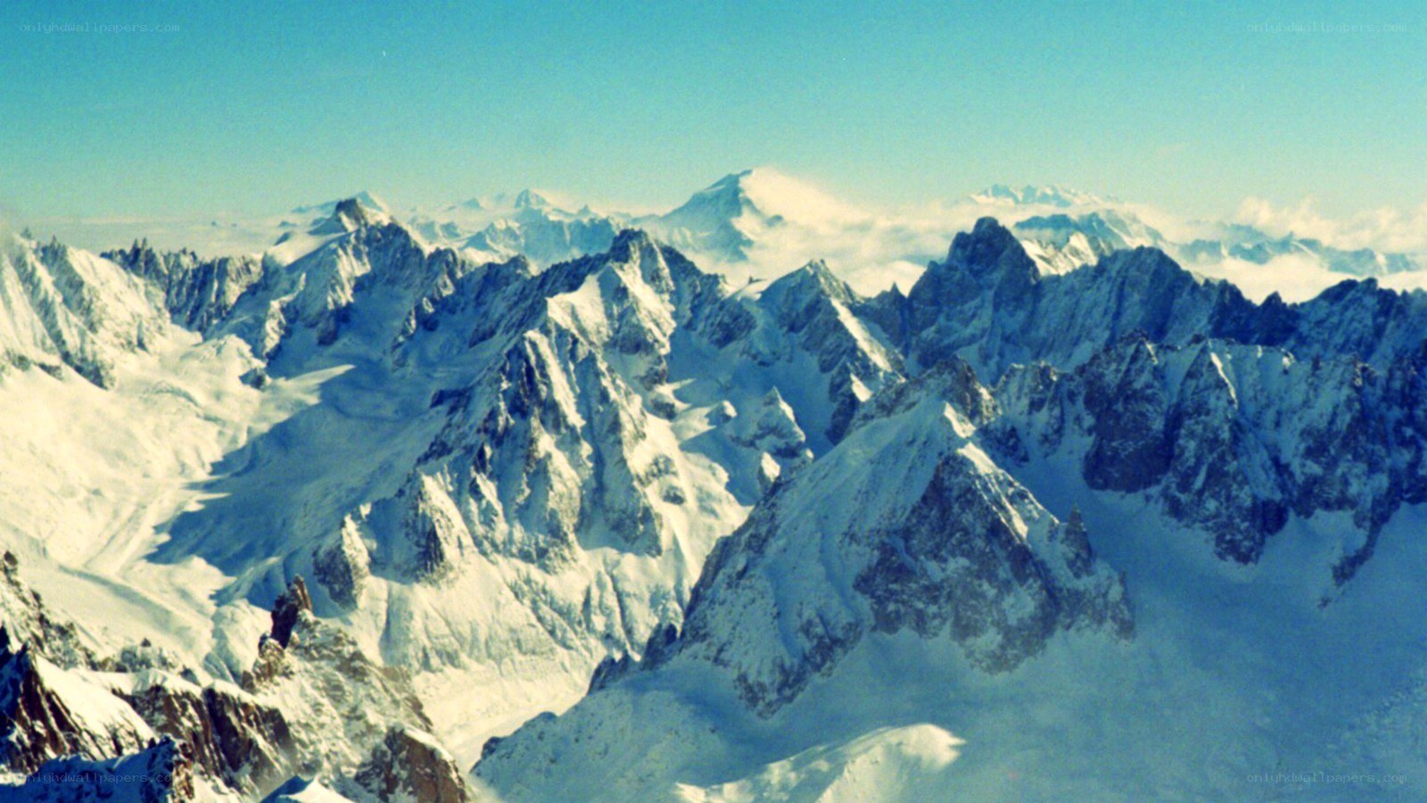 snow-covered mountain peaks