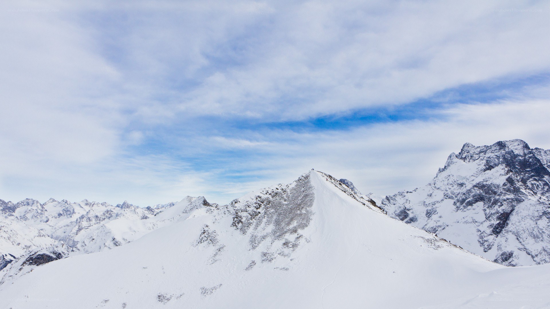 snow-covered mountain peaks