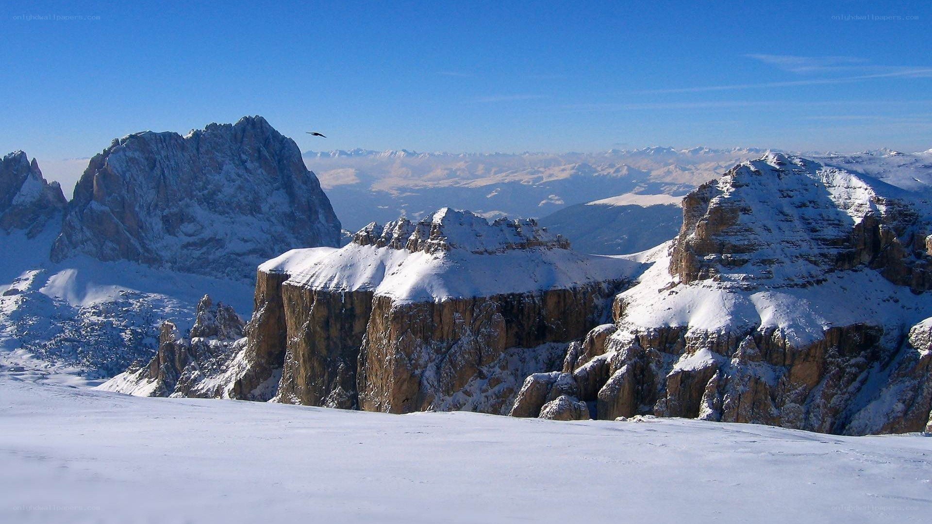 snow-covered mountain peaks