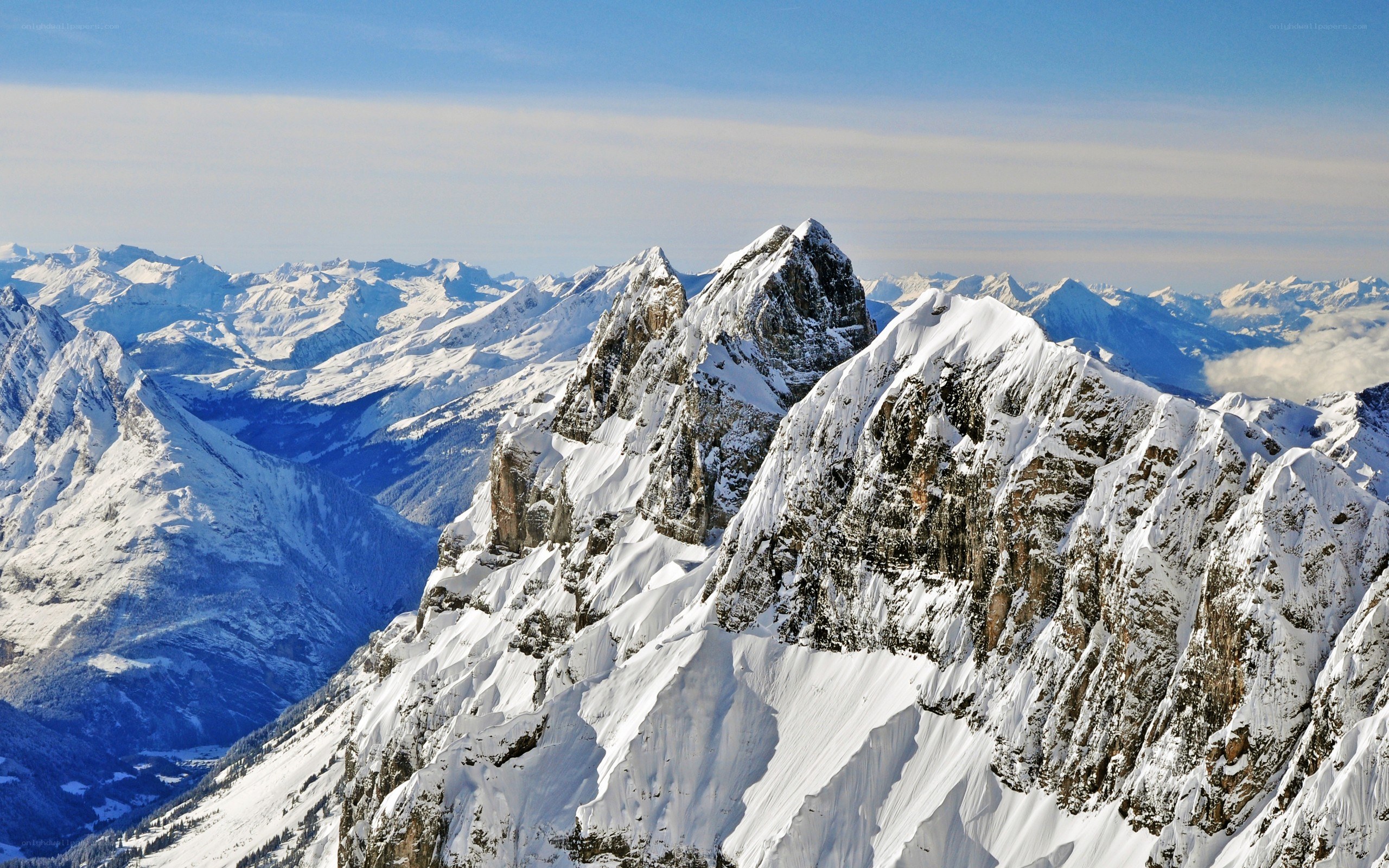 snow-covered mountain peaks