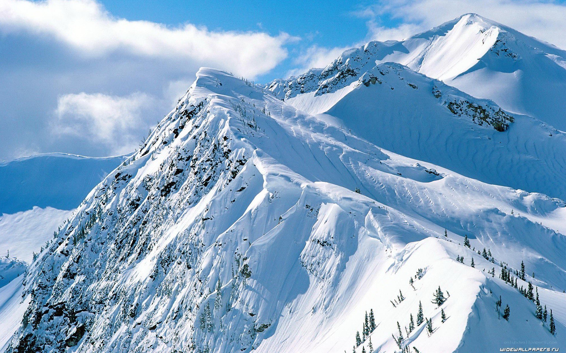 Snow-covered mountain peaks