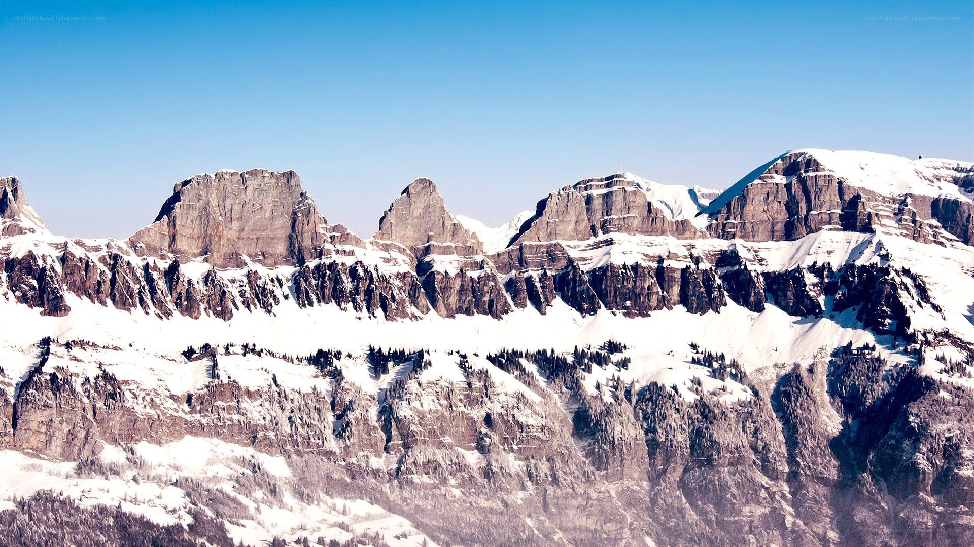 snow-covered mountain peaks
