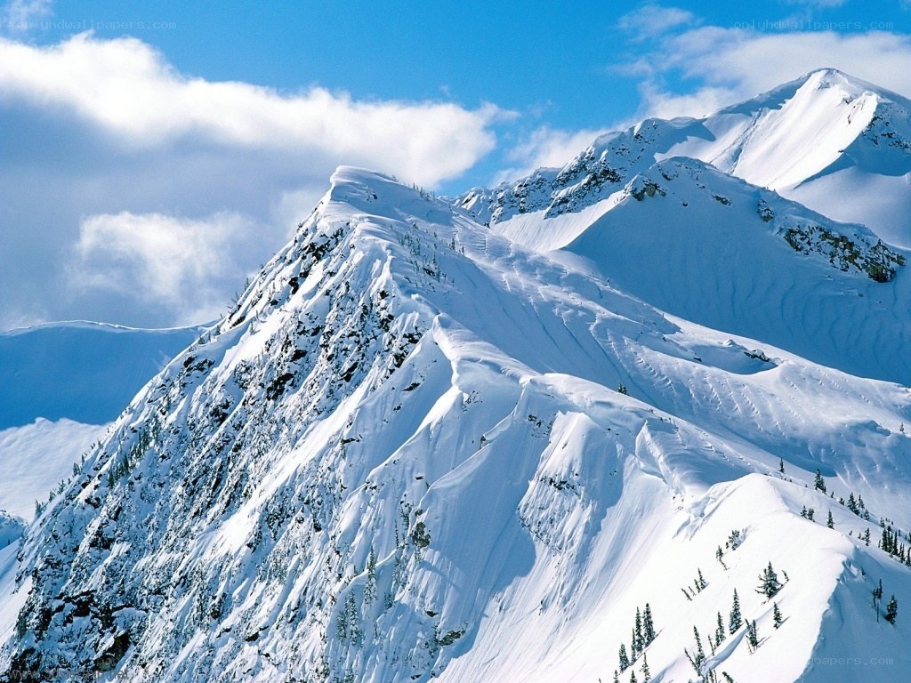 Snow-covered mountain peaks