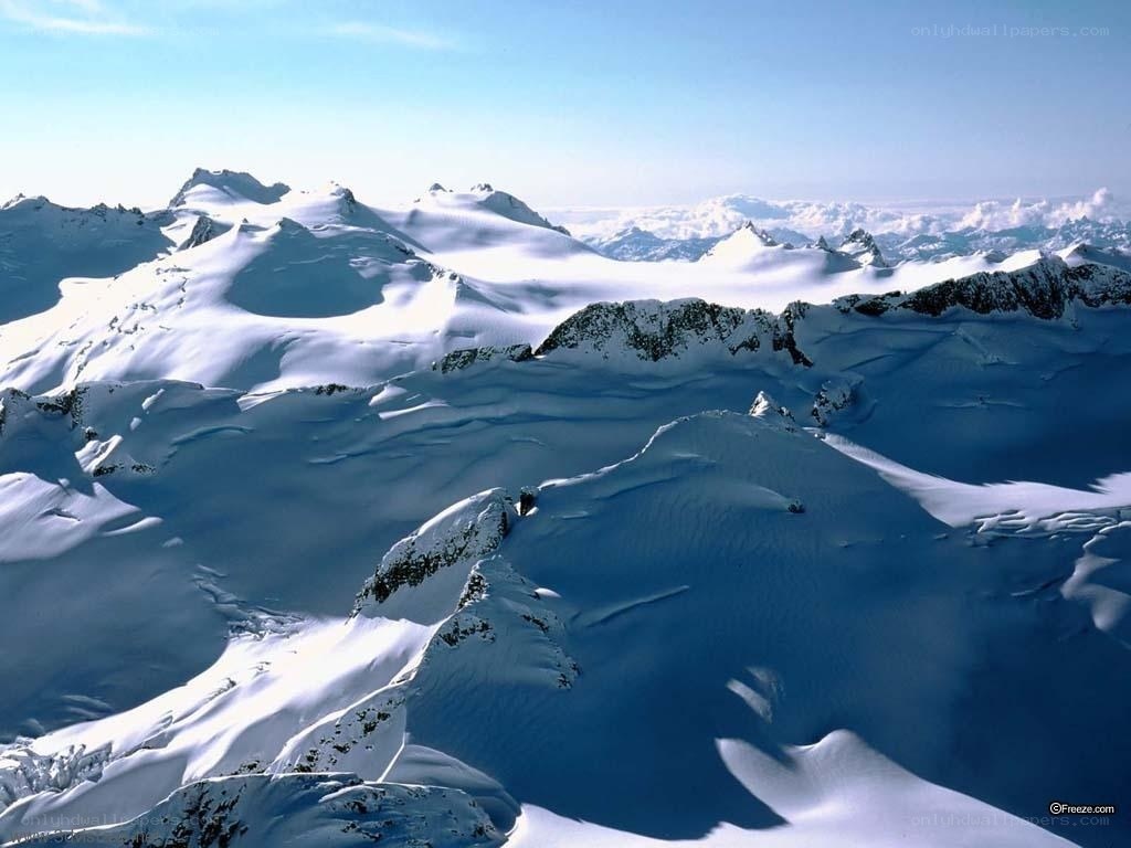 snow-covered mountain peaks