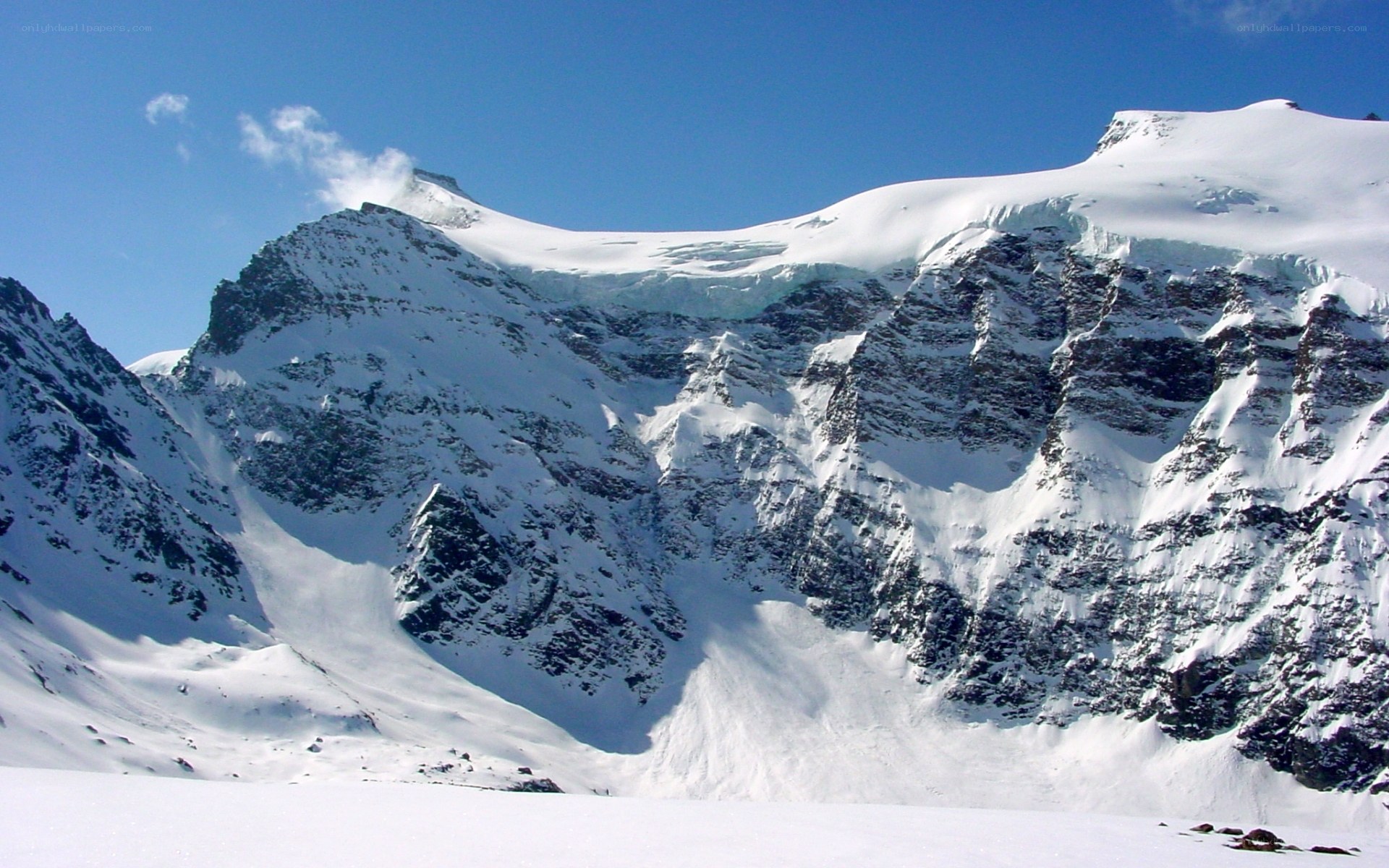 snow-covered mountain peaks