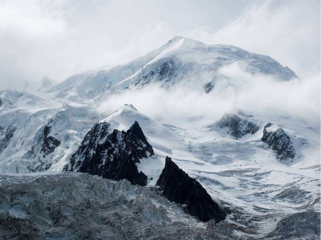 Snow-covered mountain peaks