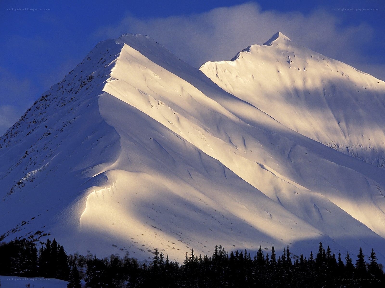 Snow-covered mountain peaks