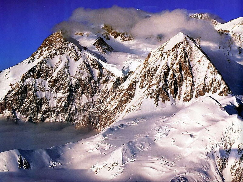 snow-covered mountain peaks