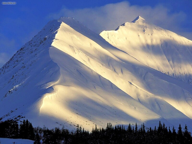 Snow-covered mountain peaks