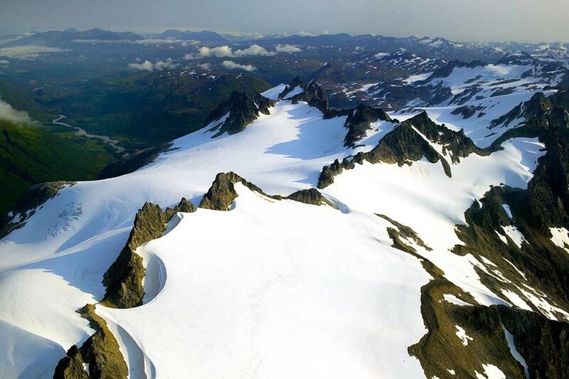 snow-covered mountain peaks