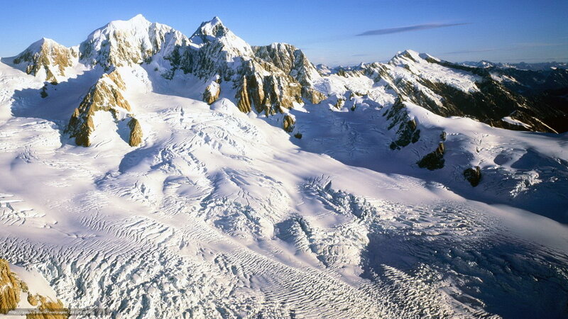 snow-covered mountain peaks