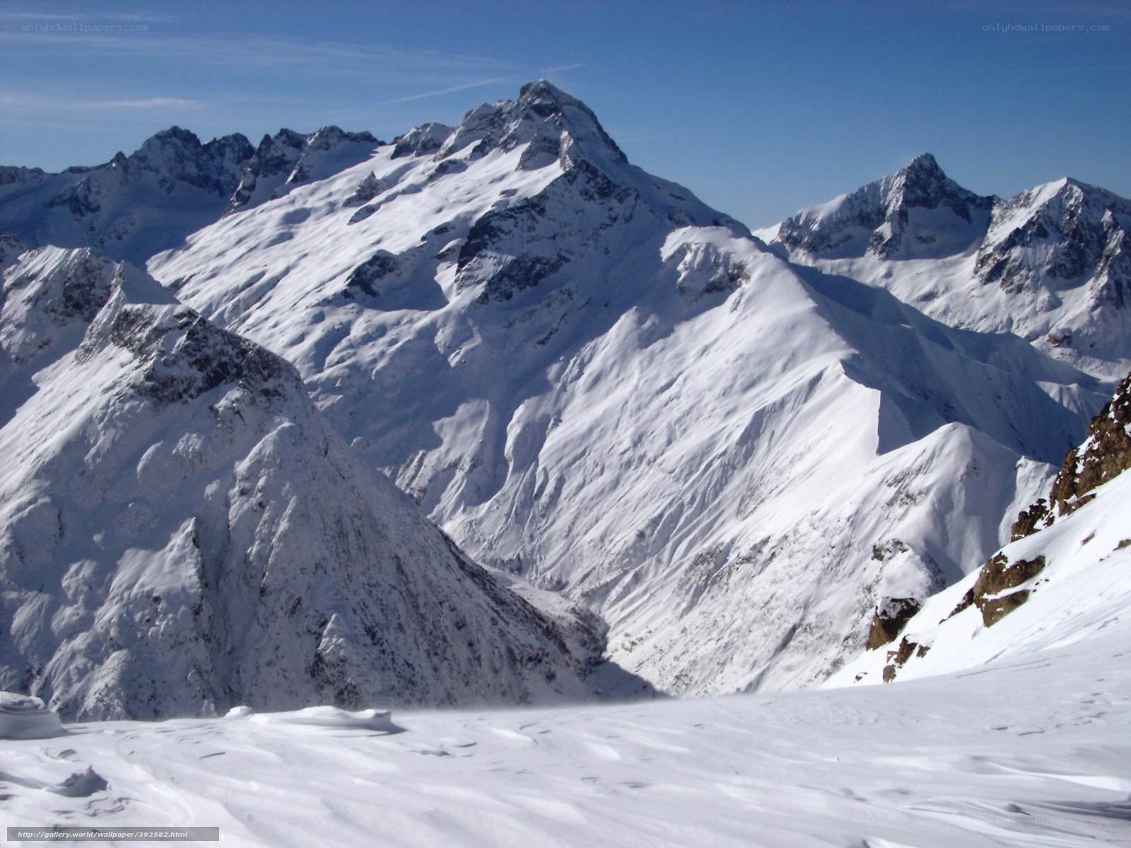 snow-covered mountain peaks