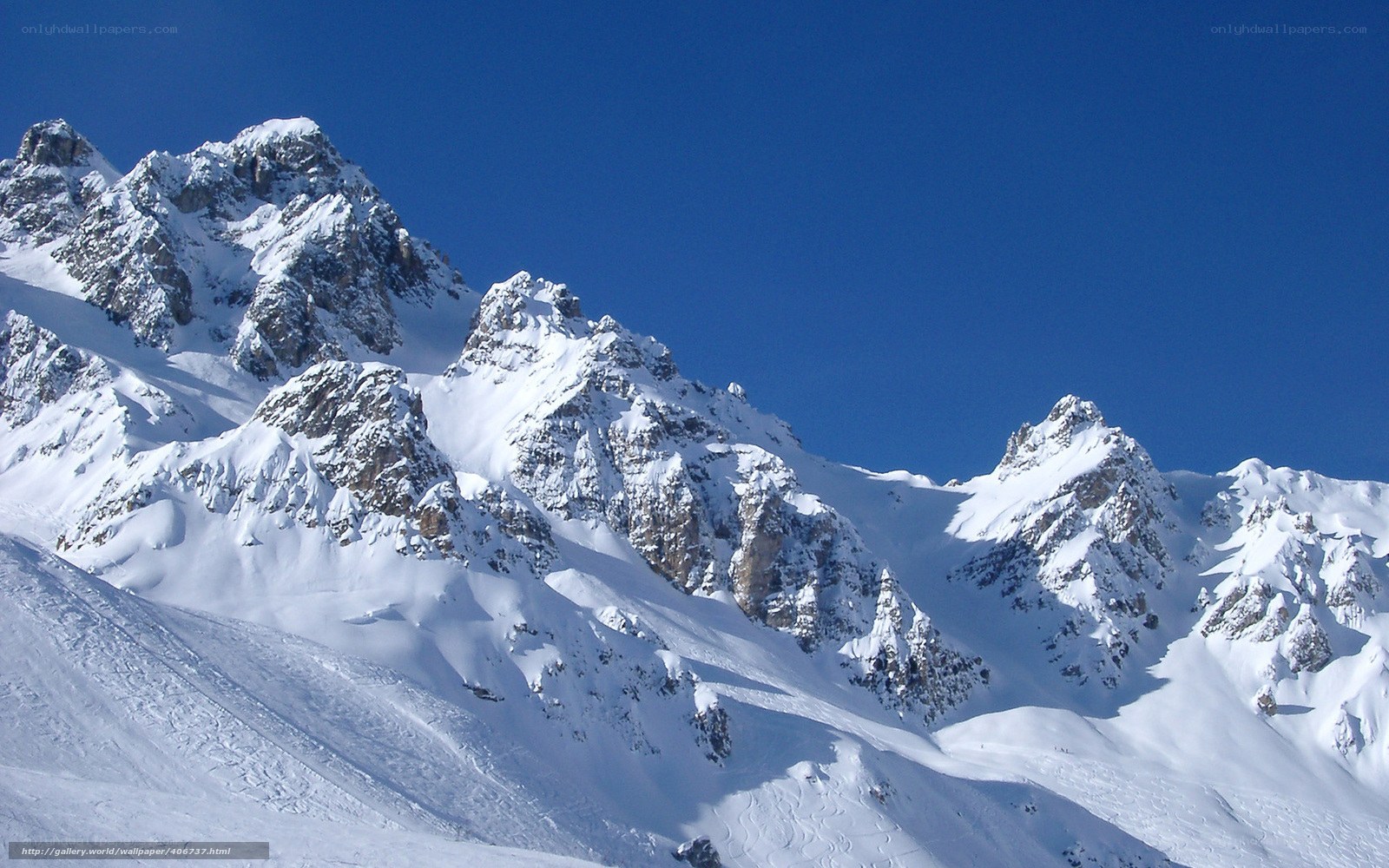 snow-covered mountain peaks