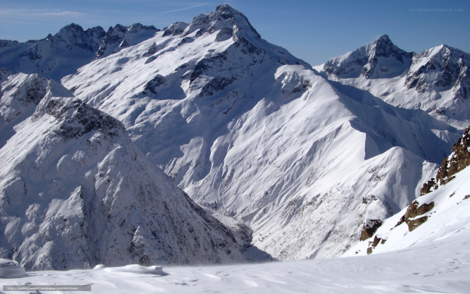 snow-covered mountain peaks