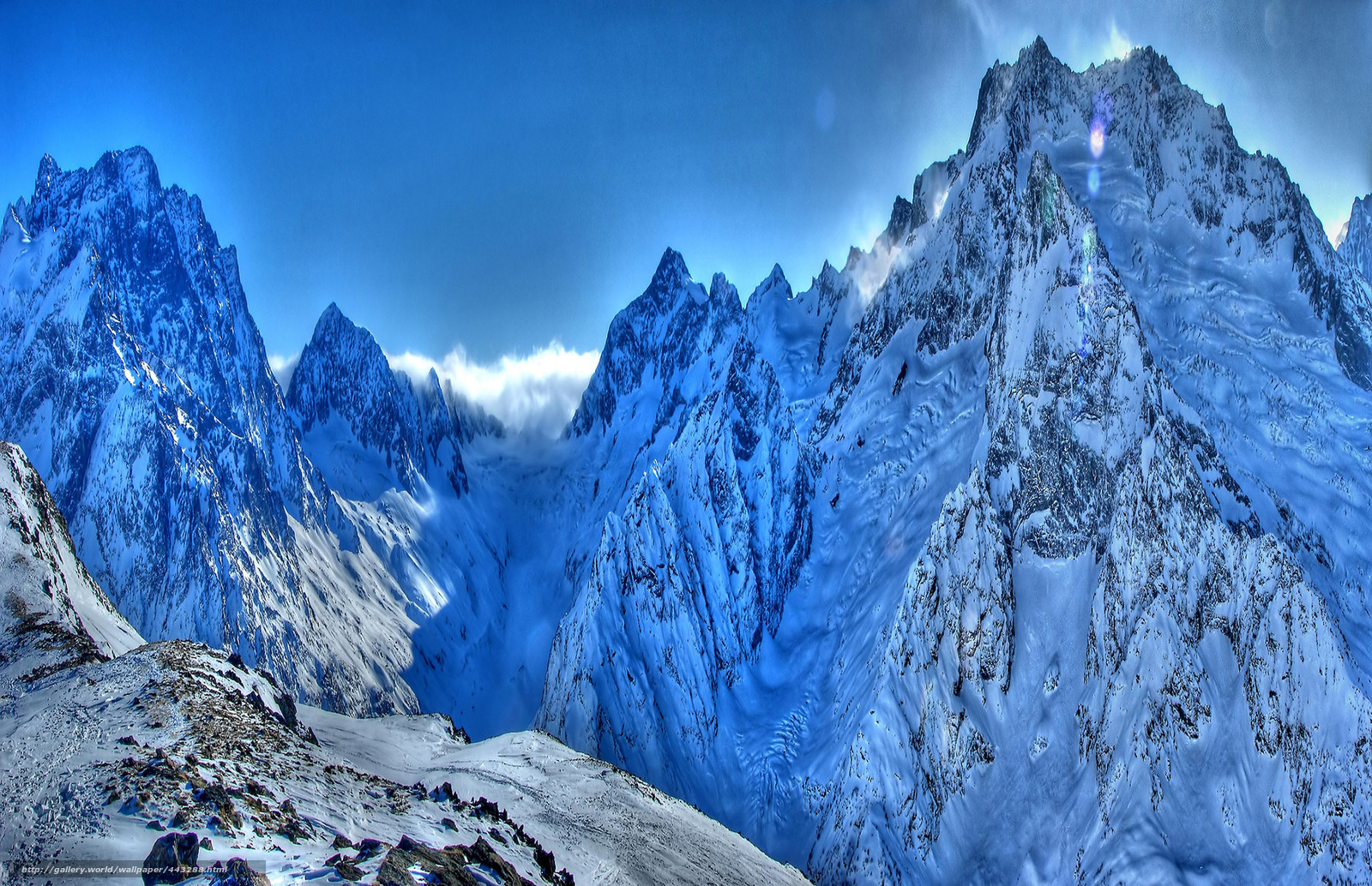 snow-covered mountain peaks