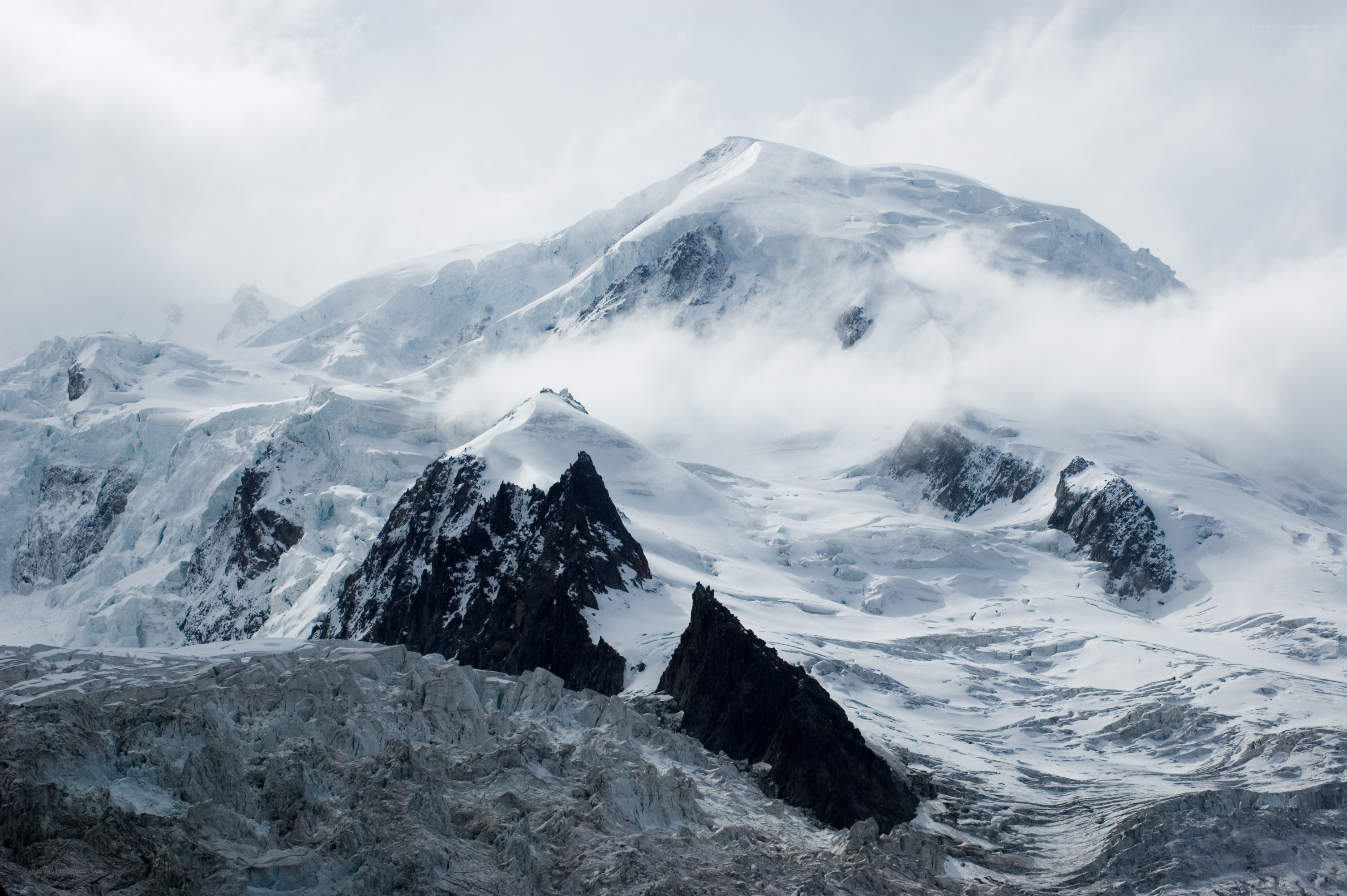 Snow-Covered Mountain Peaks