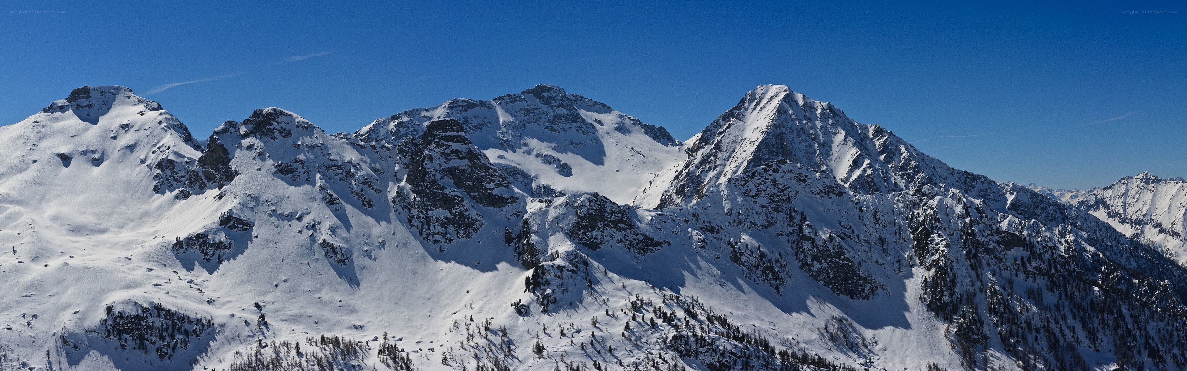 snow-covered mountain peaks