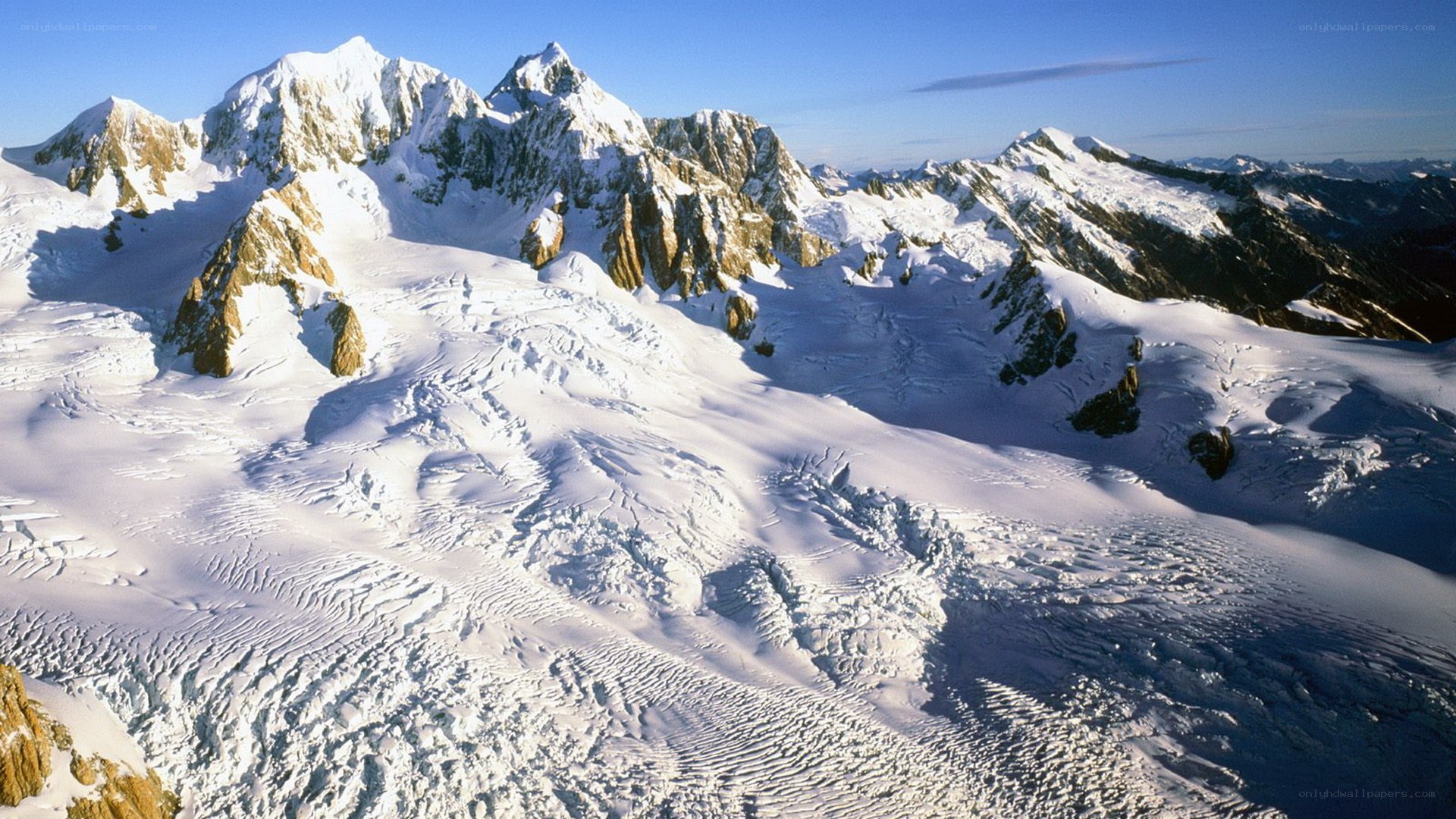 snow-covered mountain peaks