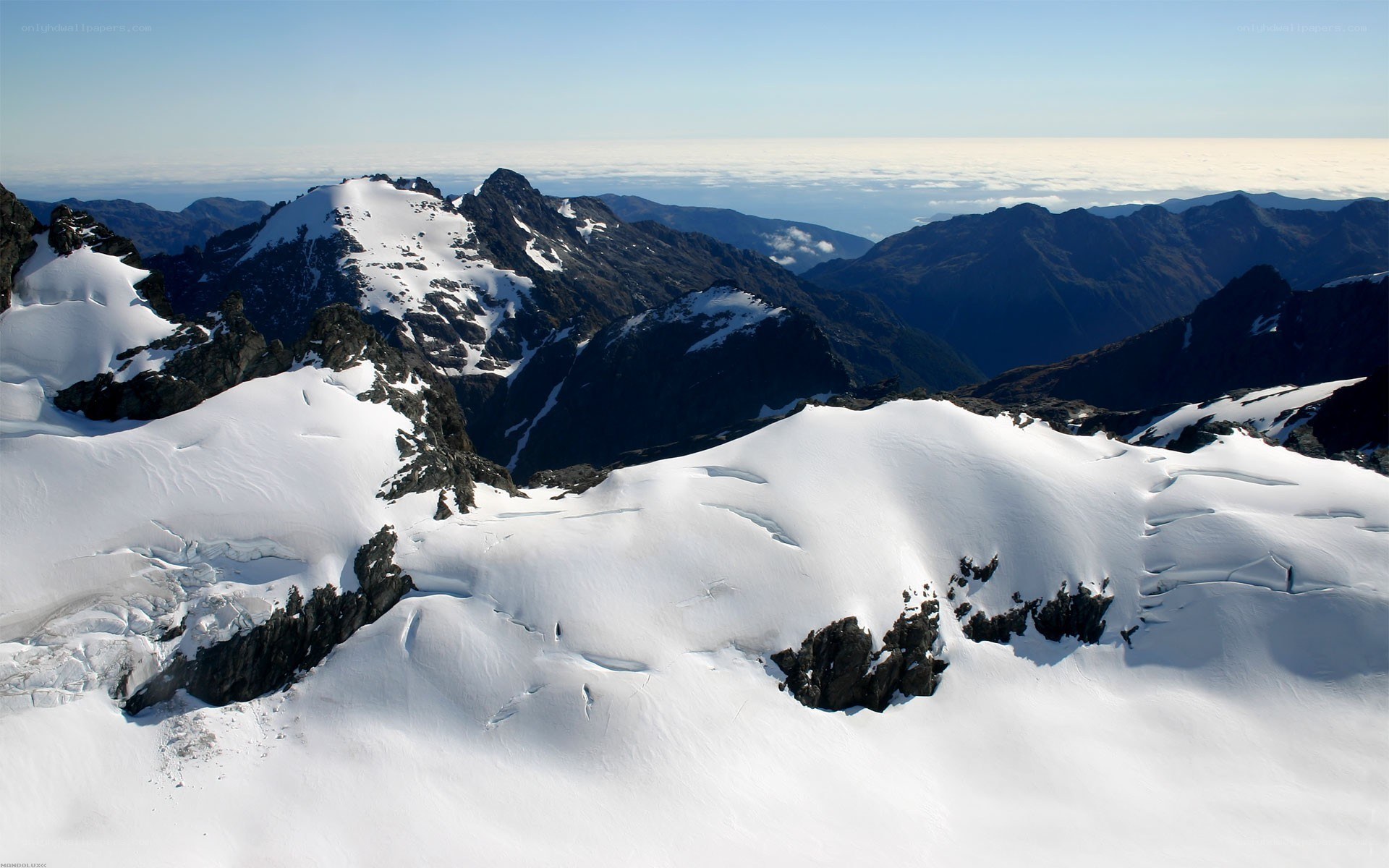 snow-covered mountain peaks