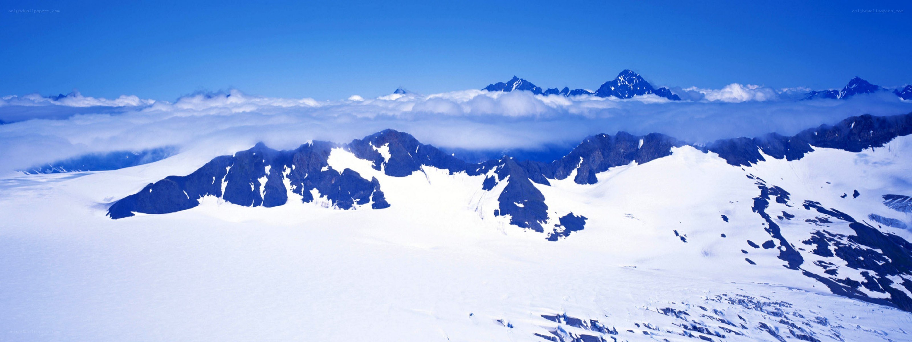 snow-covered mountain peaks
