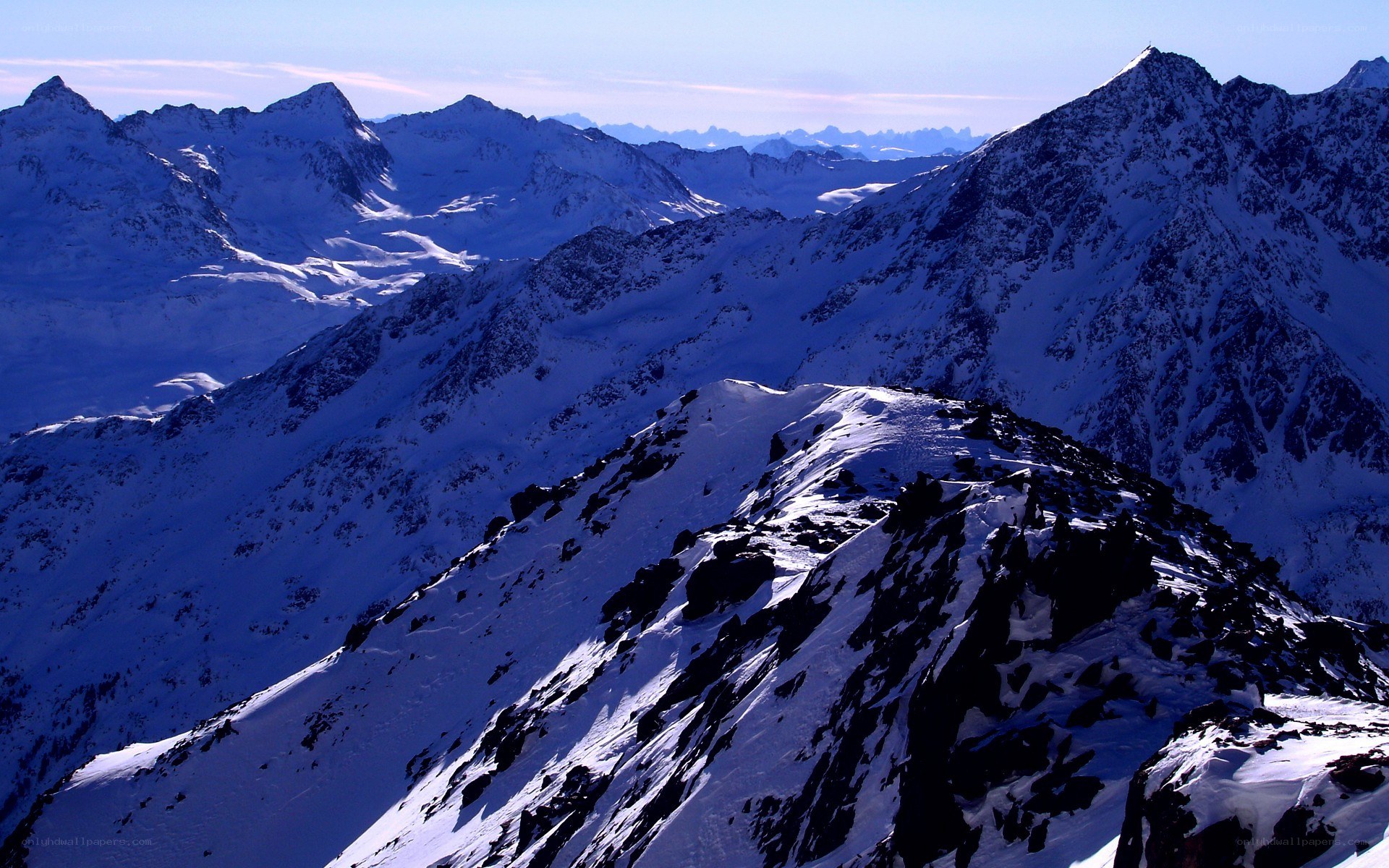 snow-covered mountain peaks