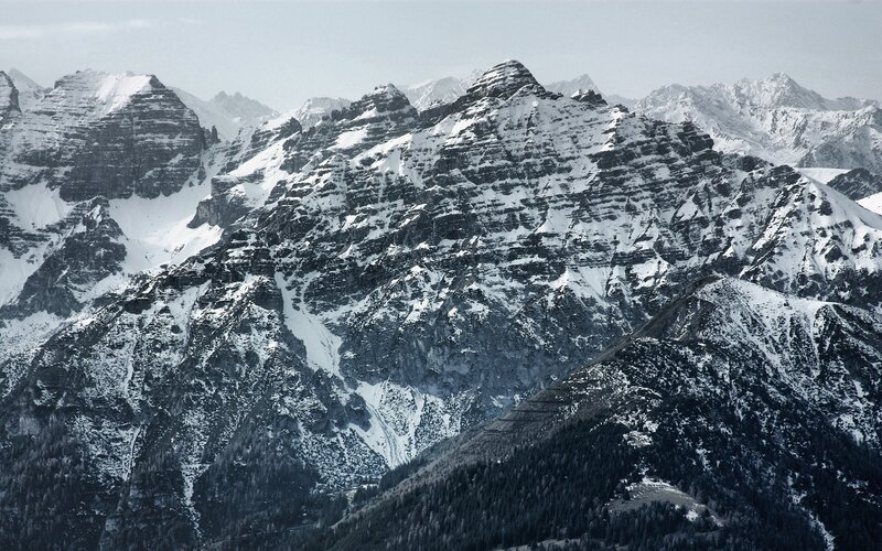 snow-covered mountain peaks