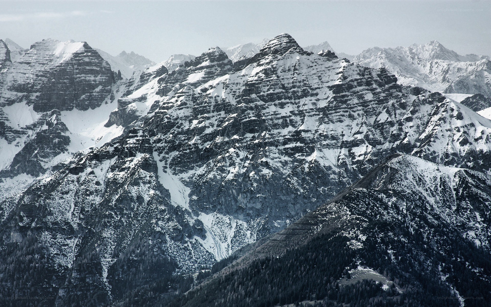 snow-covered mountain peaks