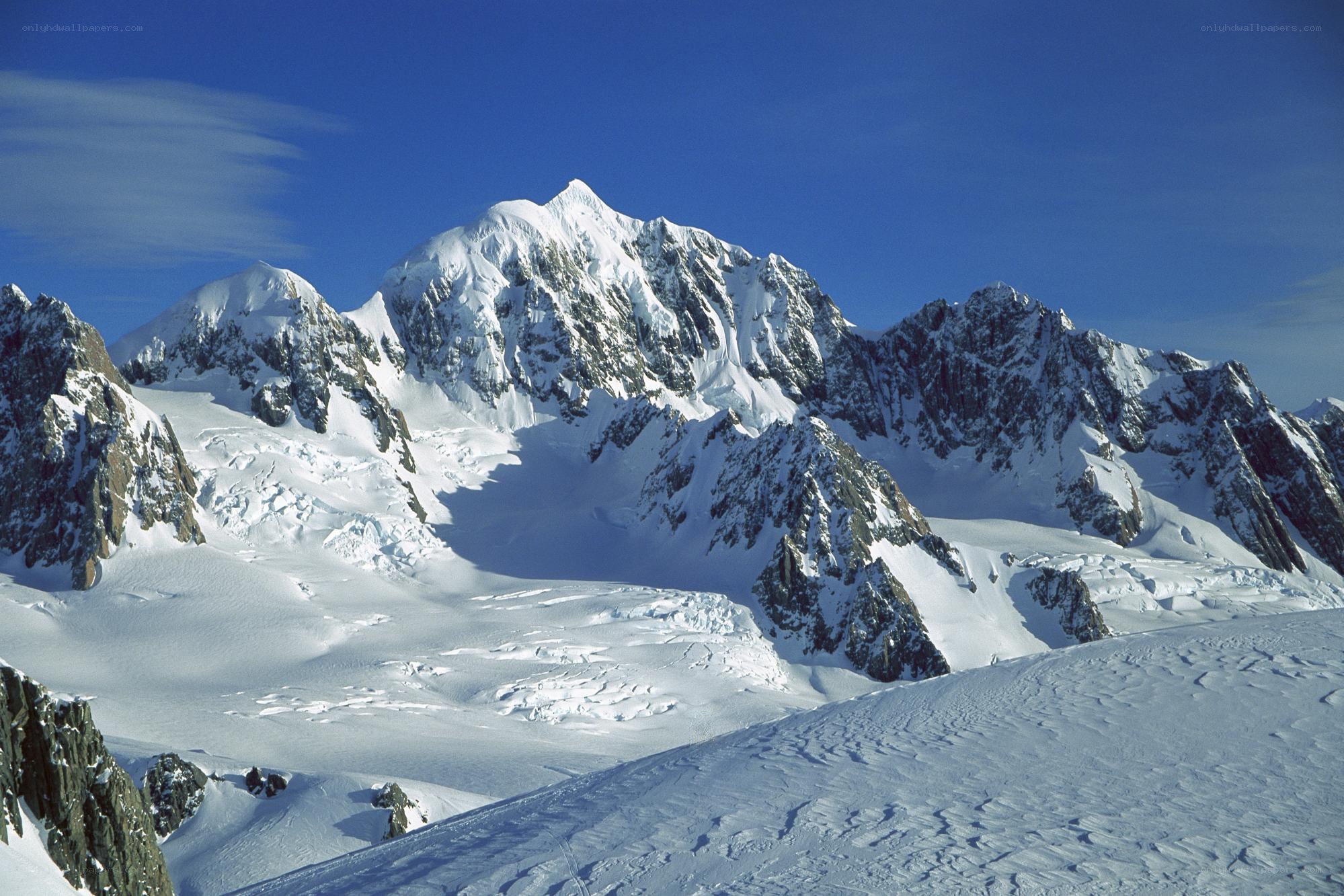 snow-covered mountain peaks