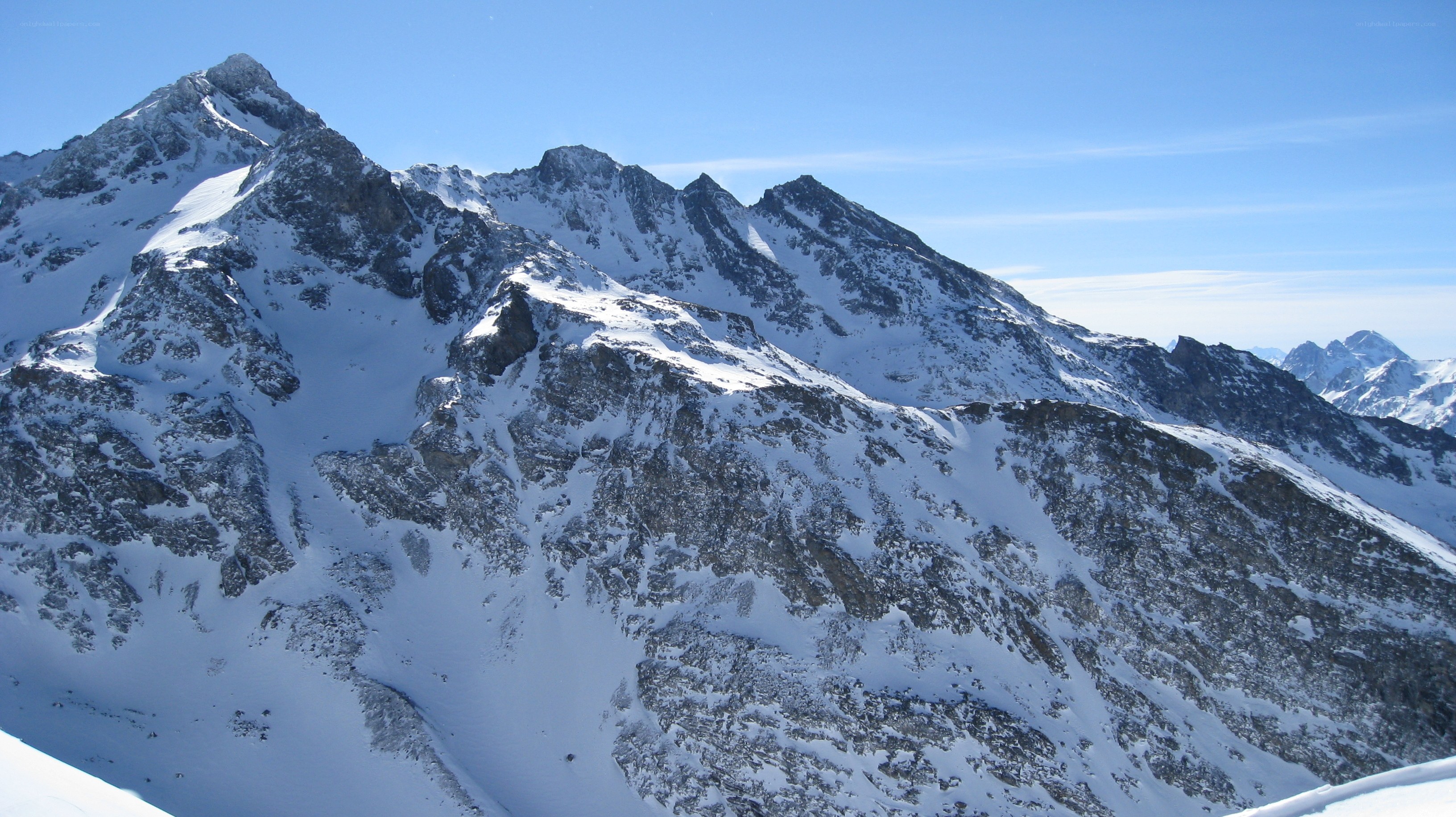 snow-covered mountain peaks