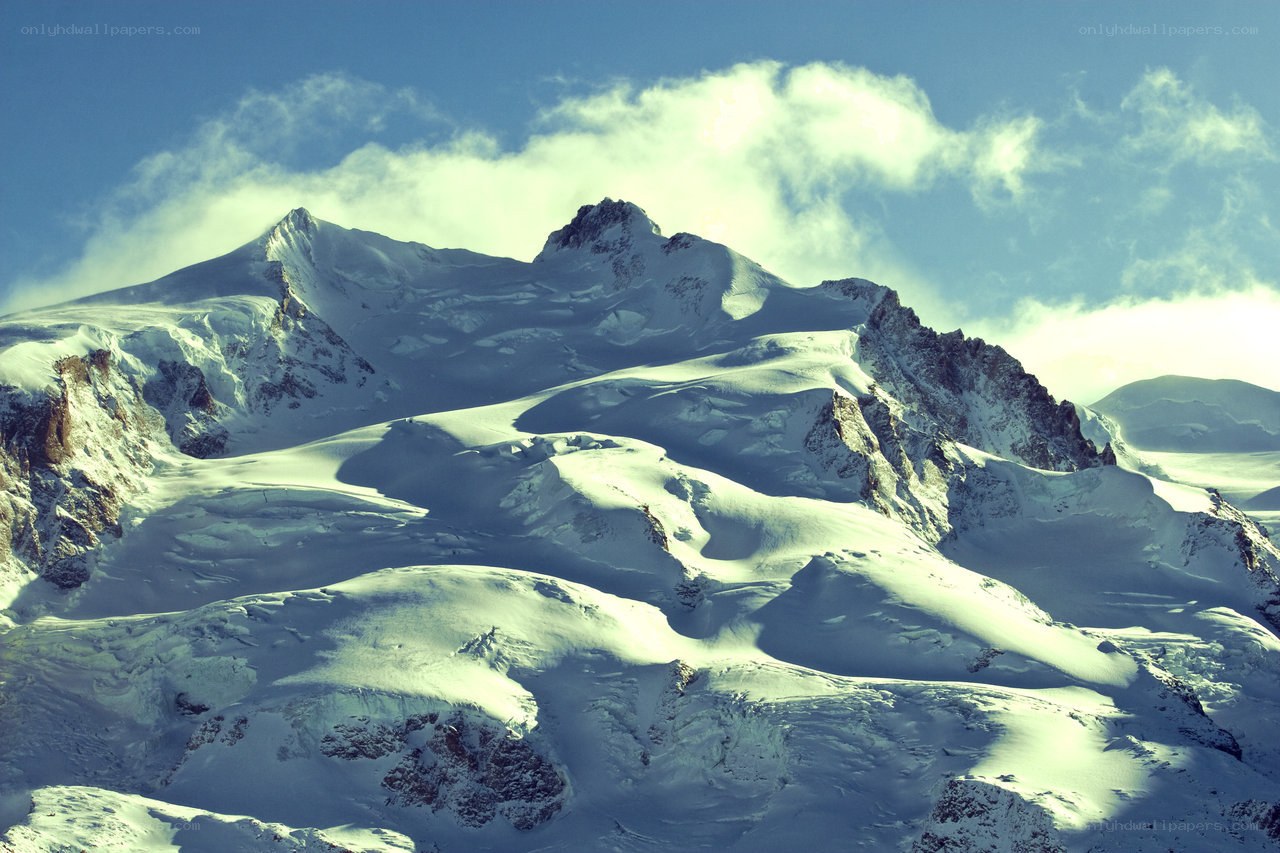 Snow-covered mountain peaks
