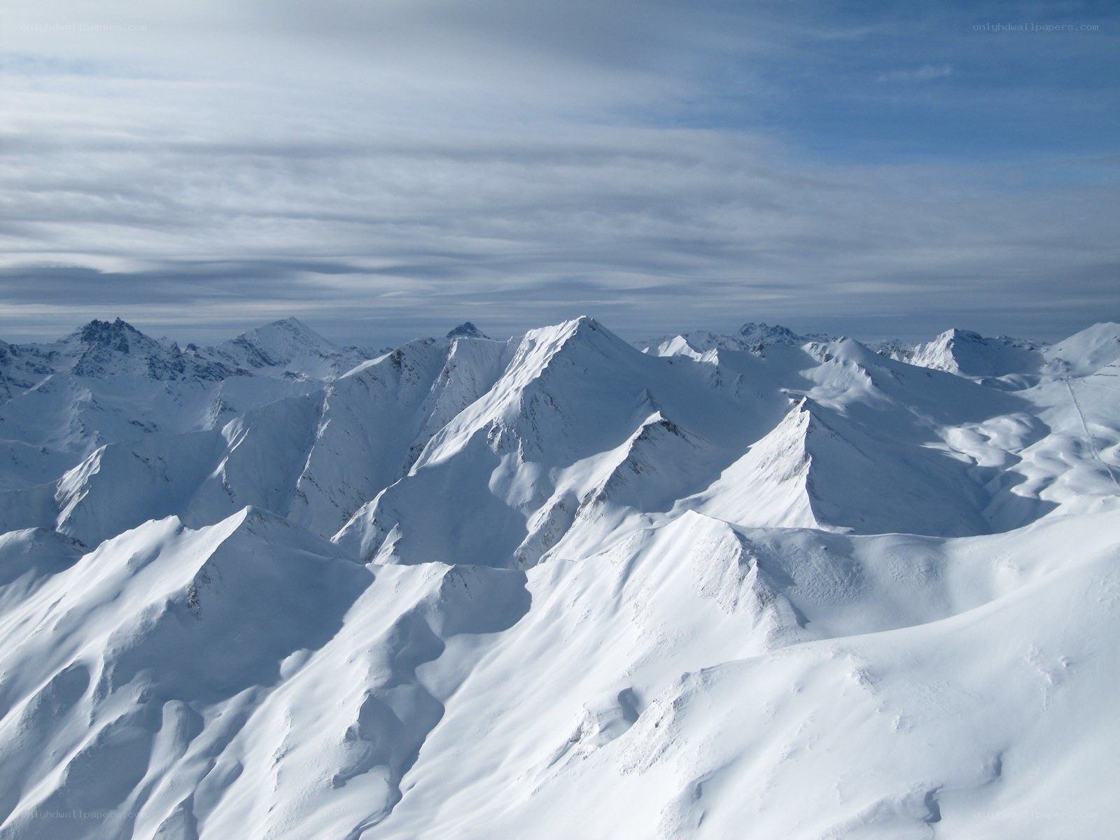 snow-covered mountain peaks