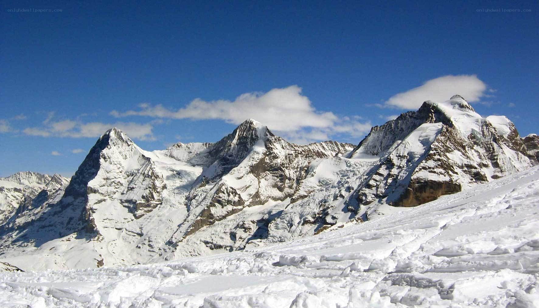 snow-covered mountain peaks