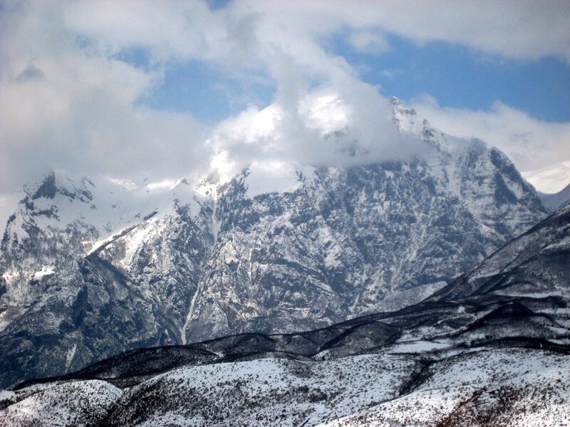 snow-covered mountain peaks