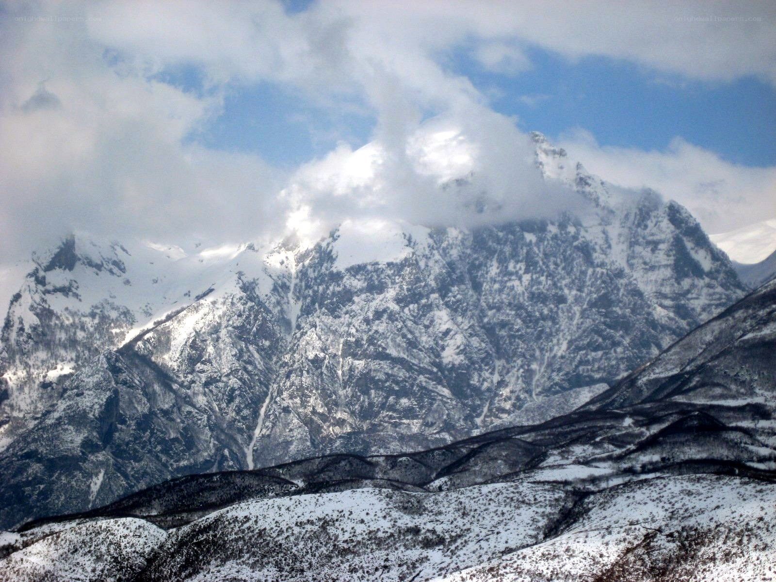 snow-covered mountain peaks