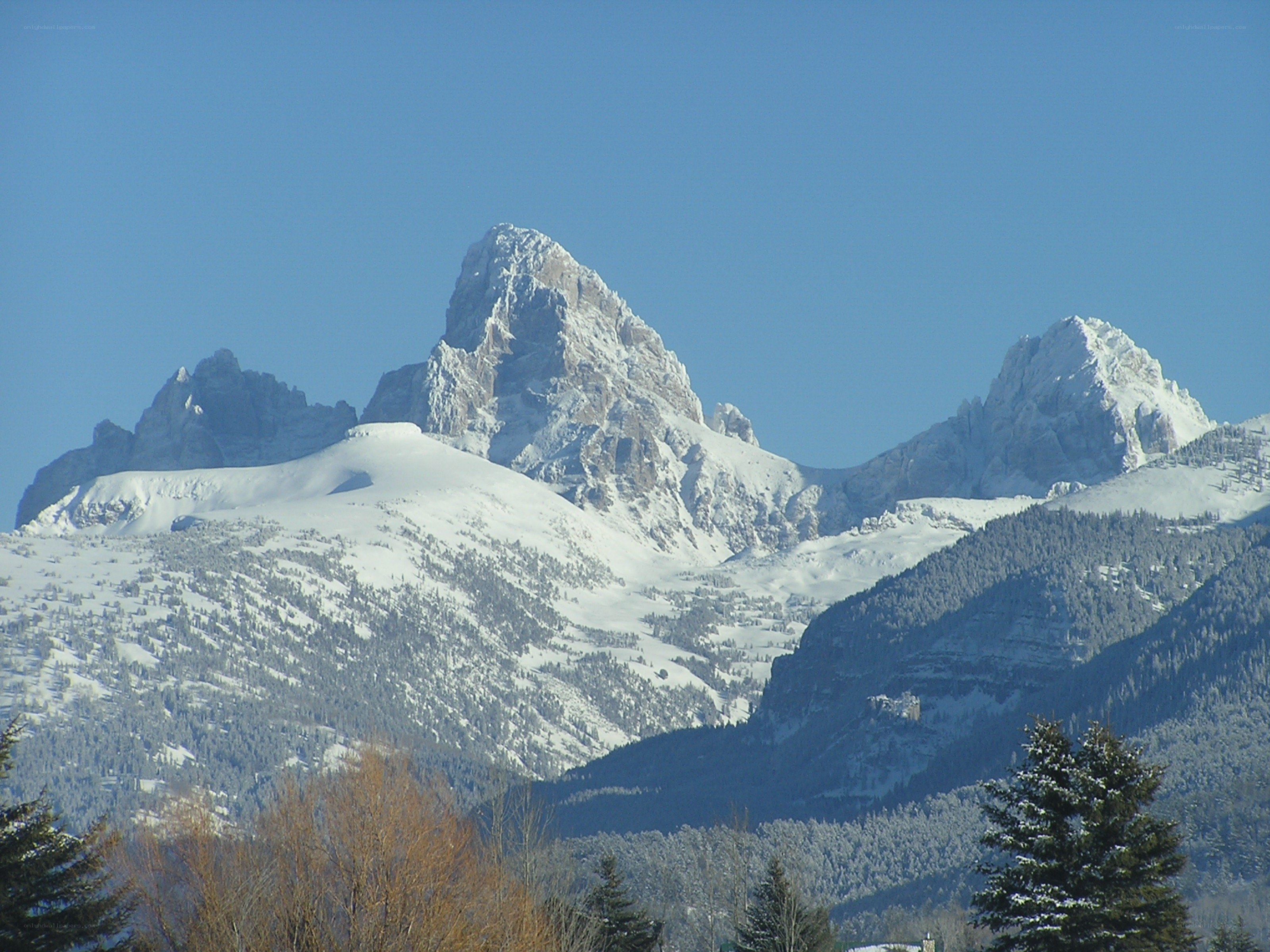 snow-covered mountain peaks