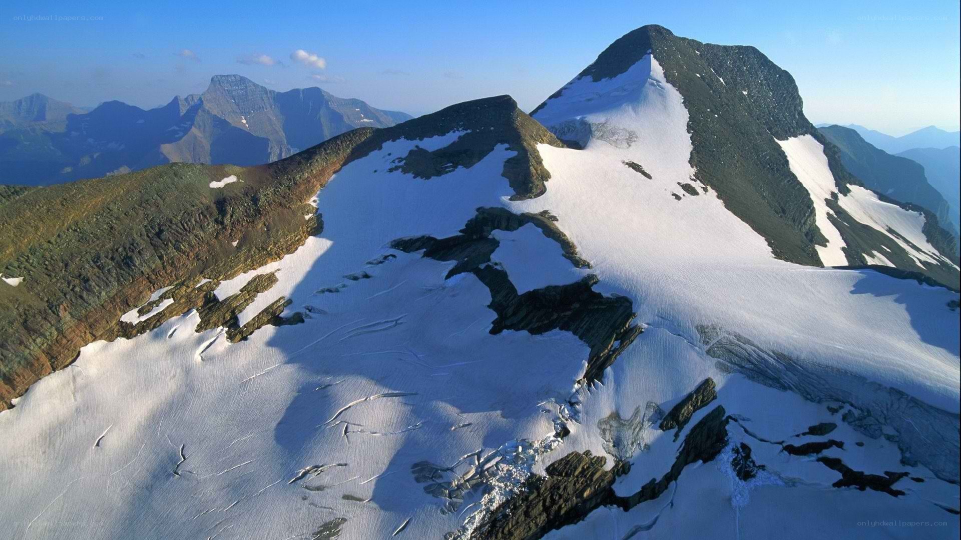 snow-covered mountain peaks