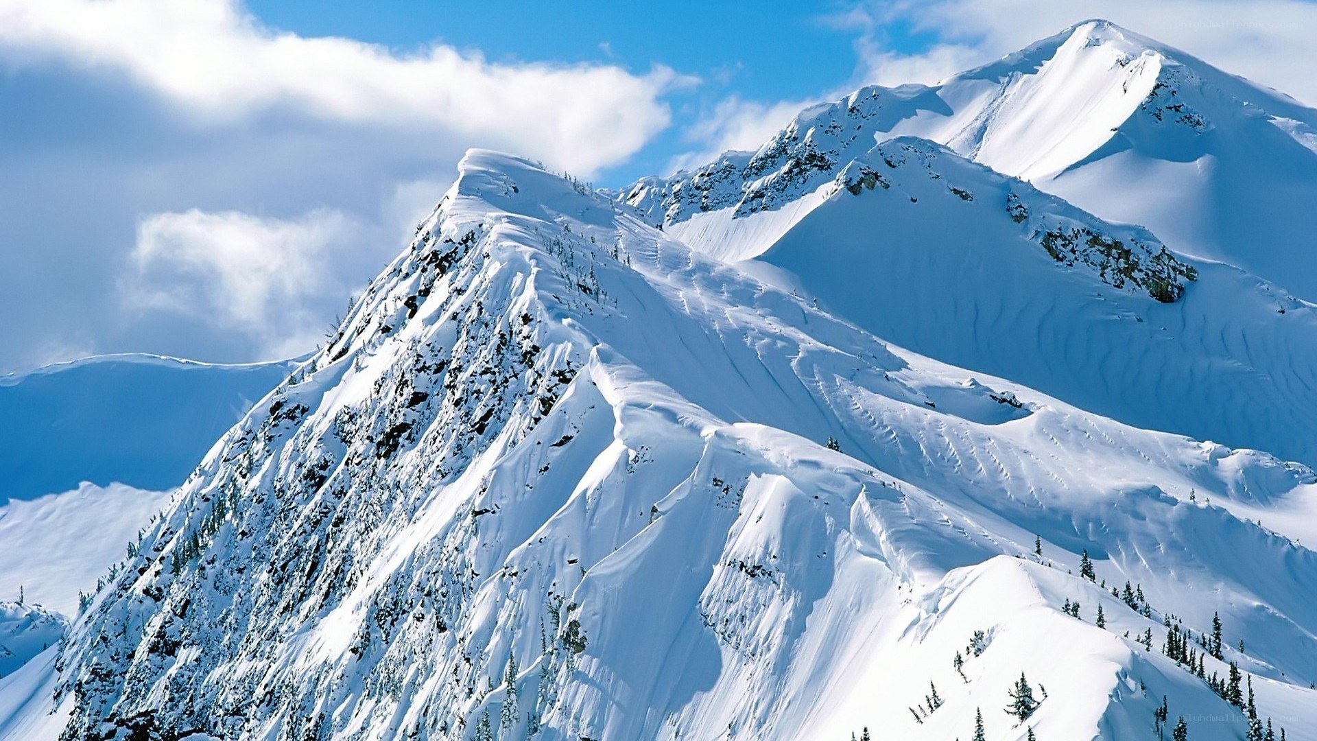 snow-covered mountain peaks
