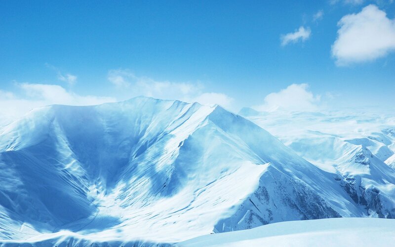 Snow-covered mountain peaks