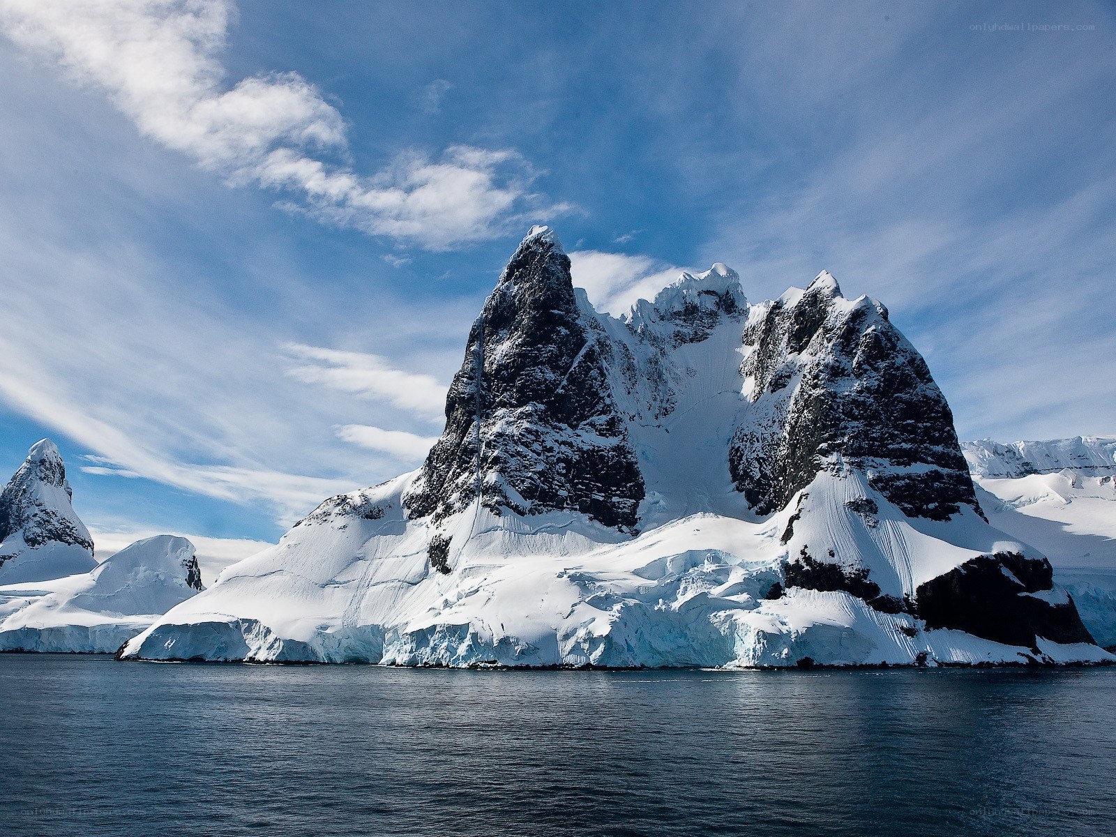 Snow-covered mountain peaks
