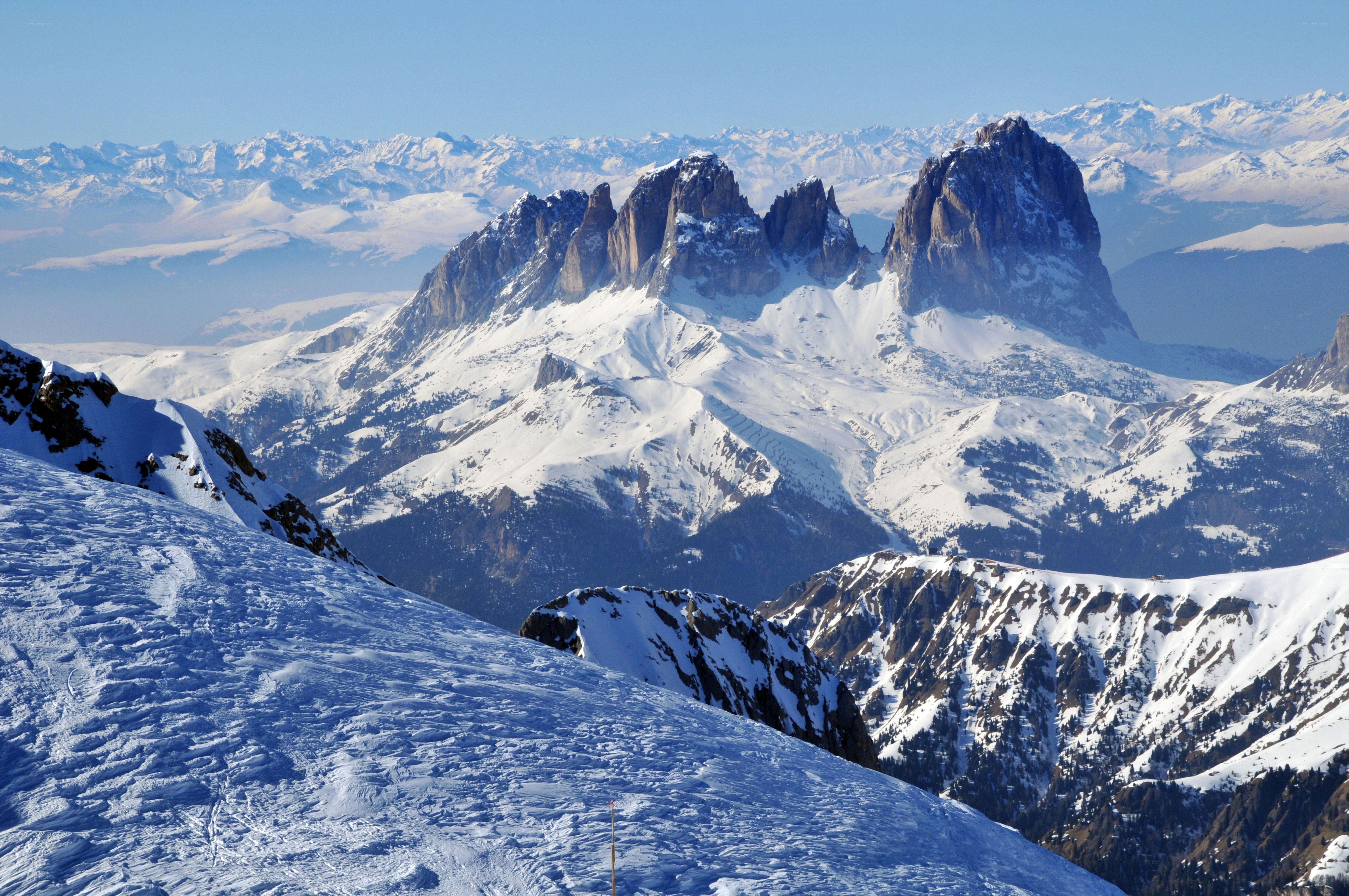 snow-covered mountain peaks
