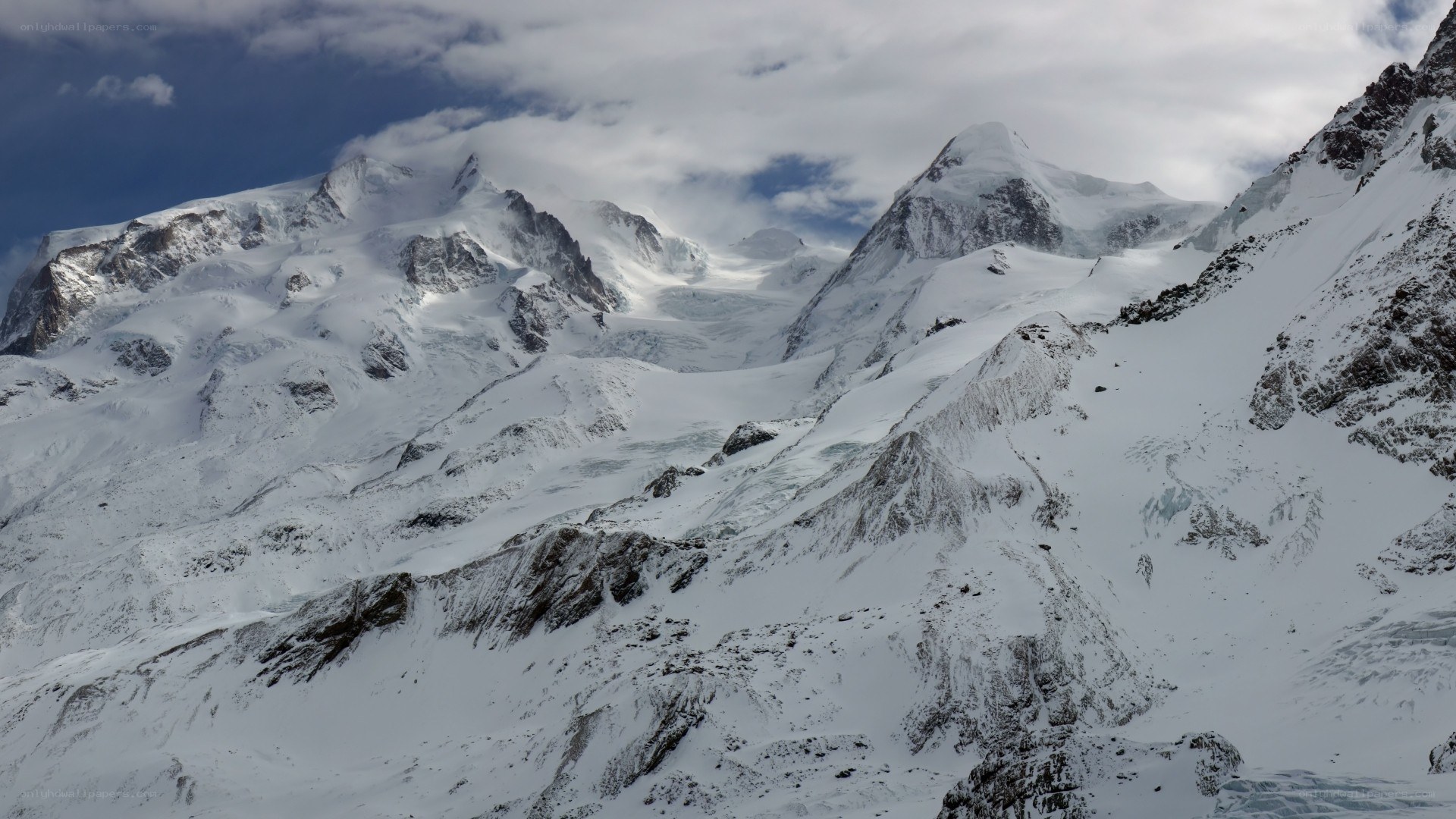 snow-covered mountain peaks
