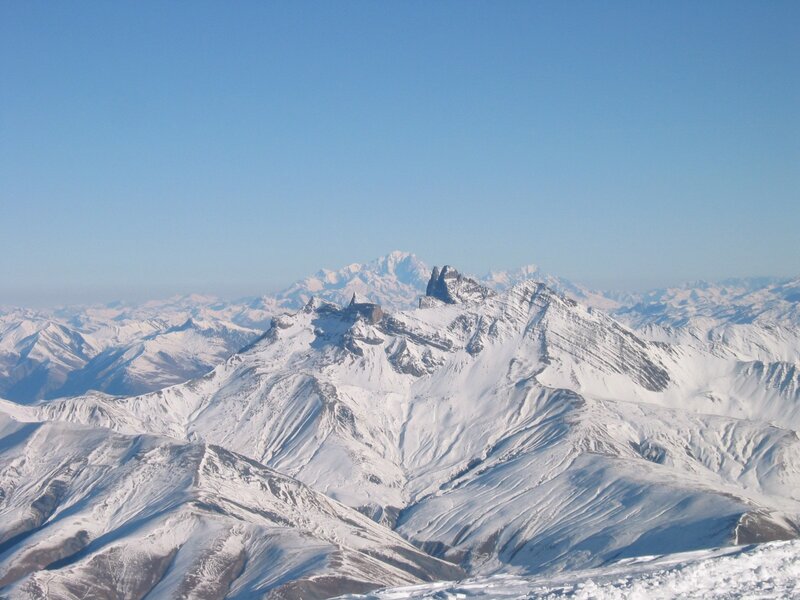 snow-covered mountain peaks