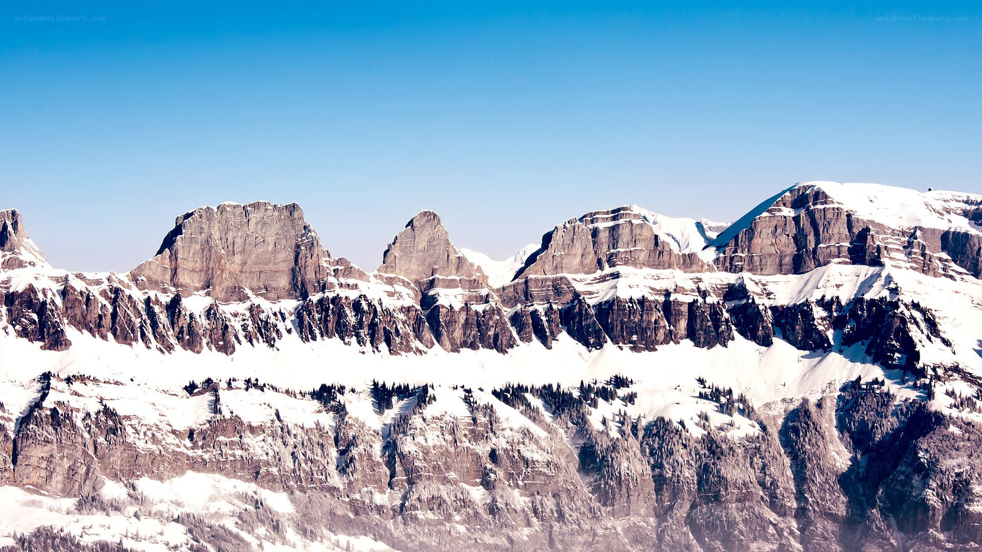 snow-covered mountain peaks