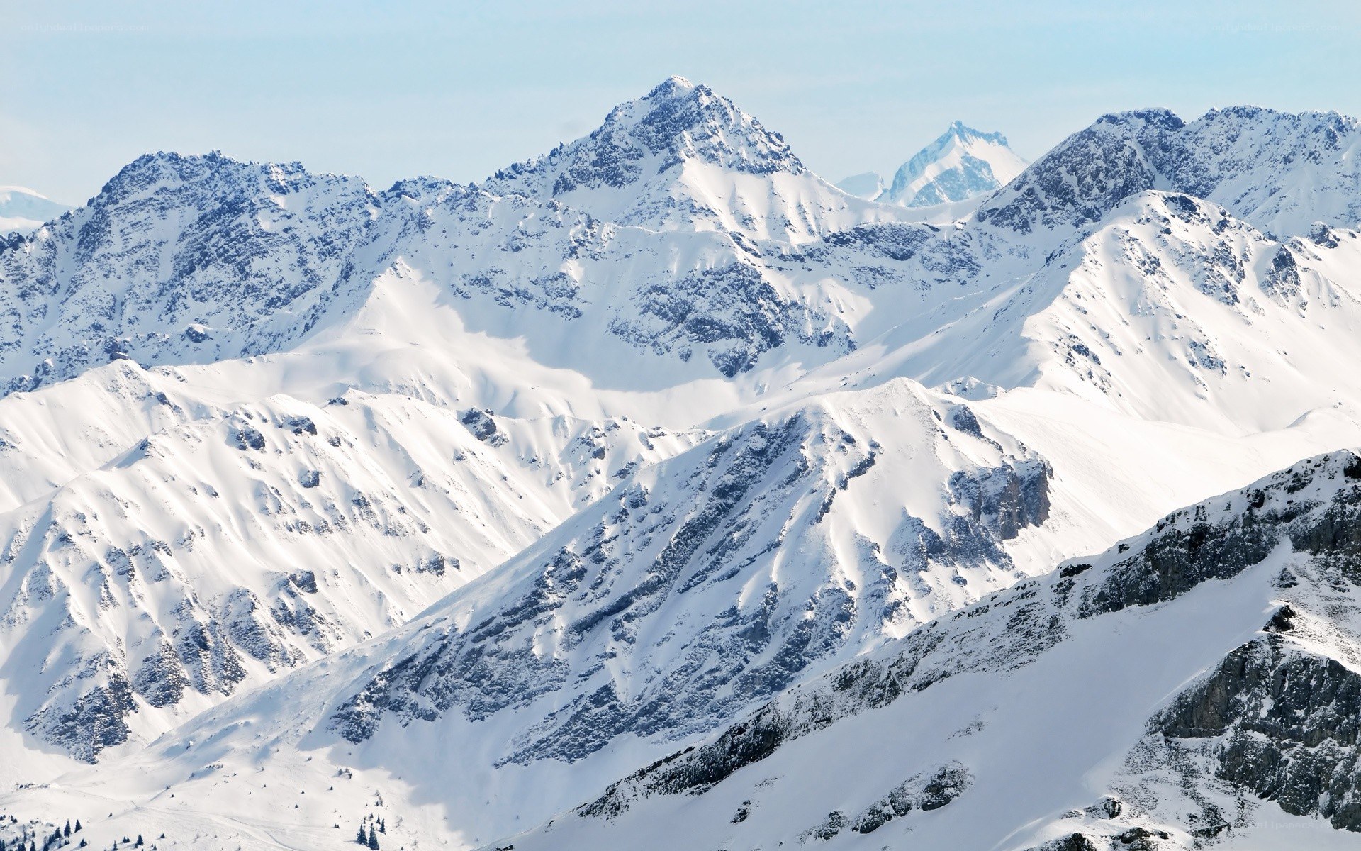 snow-covered mountain peaks