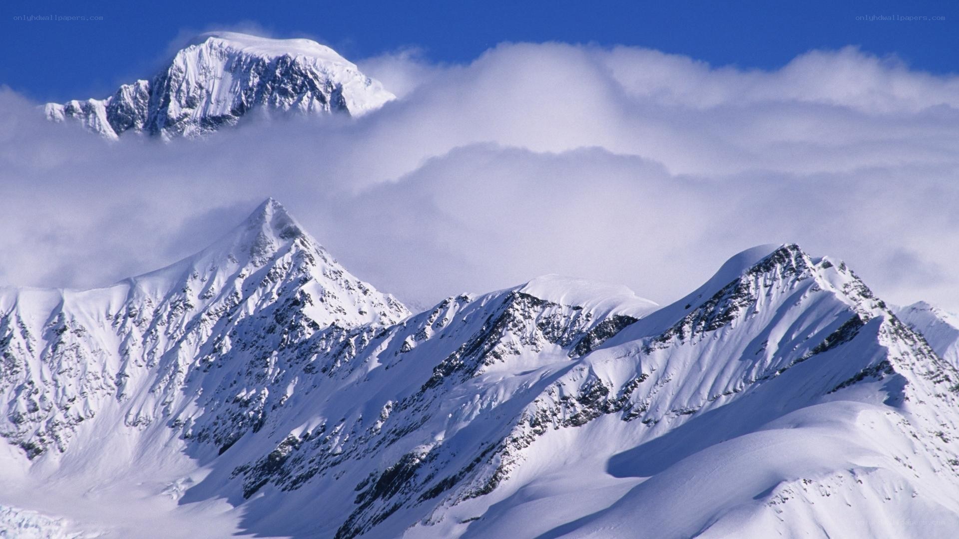 snow-covered mountain peaks