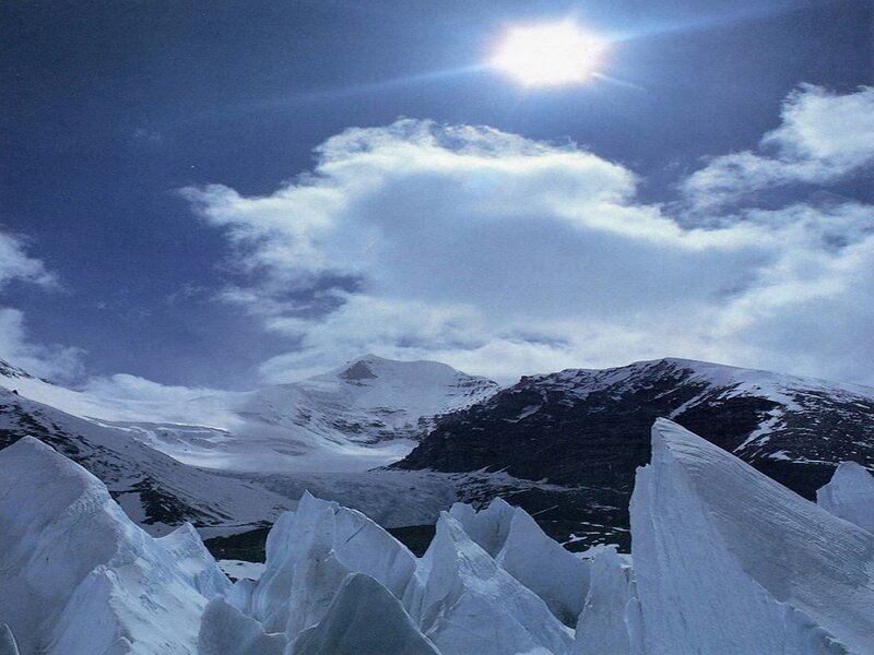 Snow-covered Mountain Peaks — Blue, Dramatic, Afternoon, Photograph